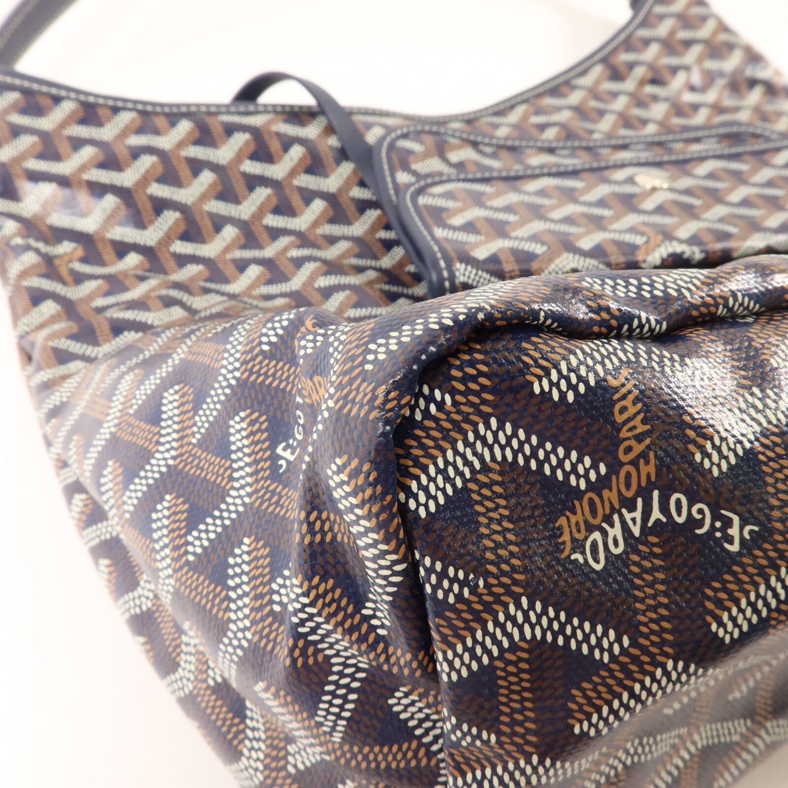 GOYARD 塗層帆布/牛皮皮革Boheme Hobo PM肩背袋