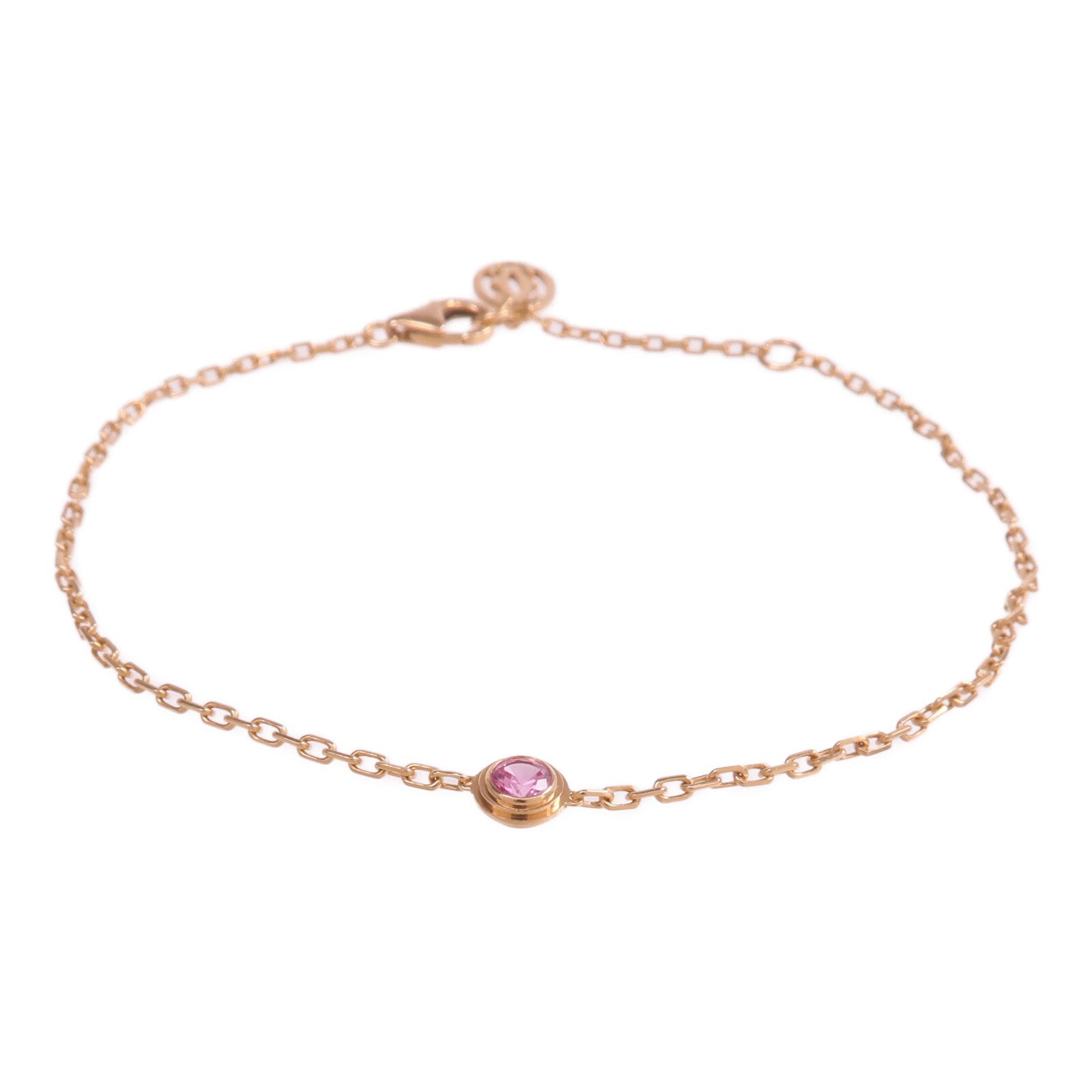 CARTIER 18K玫瑰金d'Amour Bracelet粉紅色藍寶石手鏈