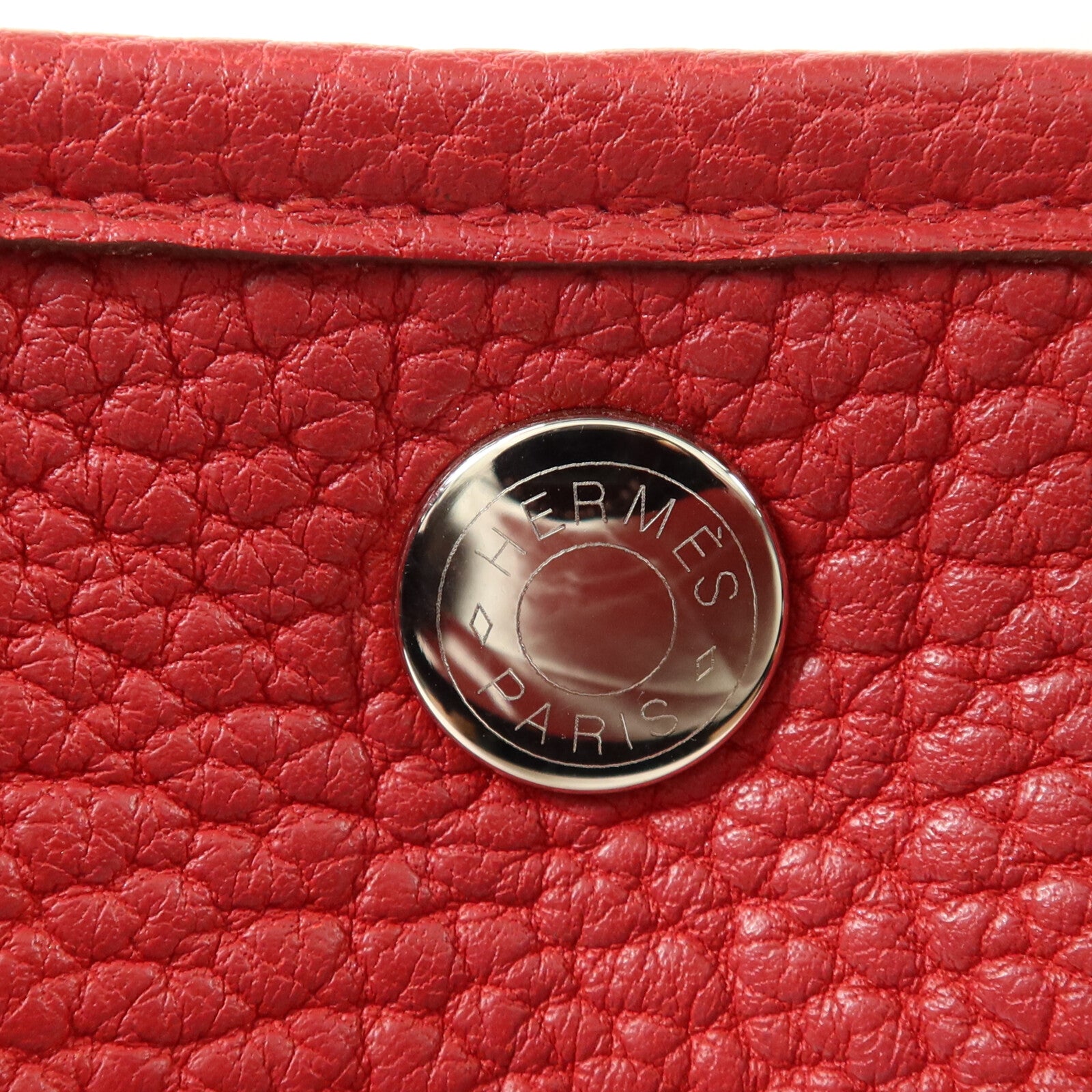 HERMES Negonda皮革Garden Party TPM手挽袋Rouge Piment