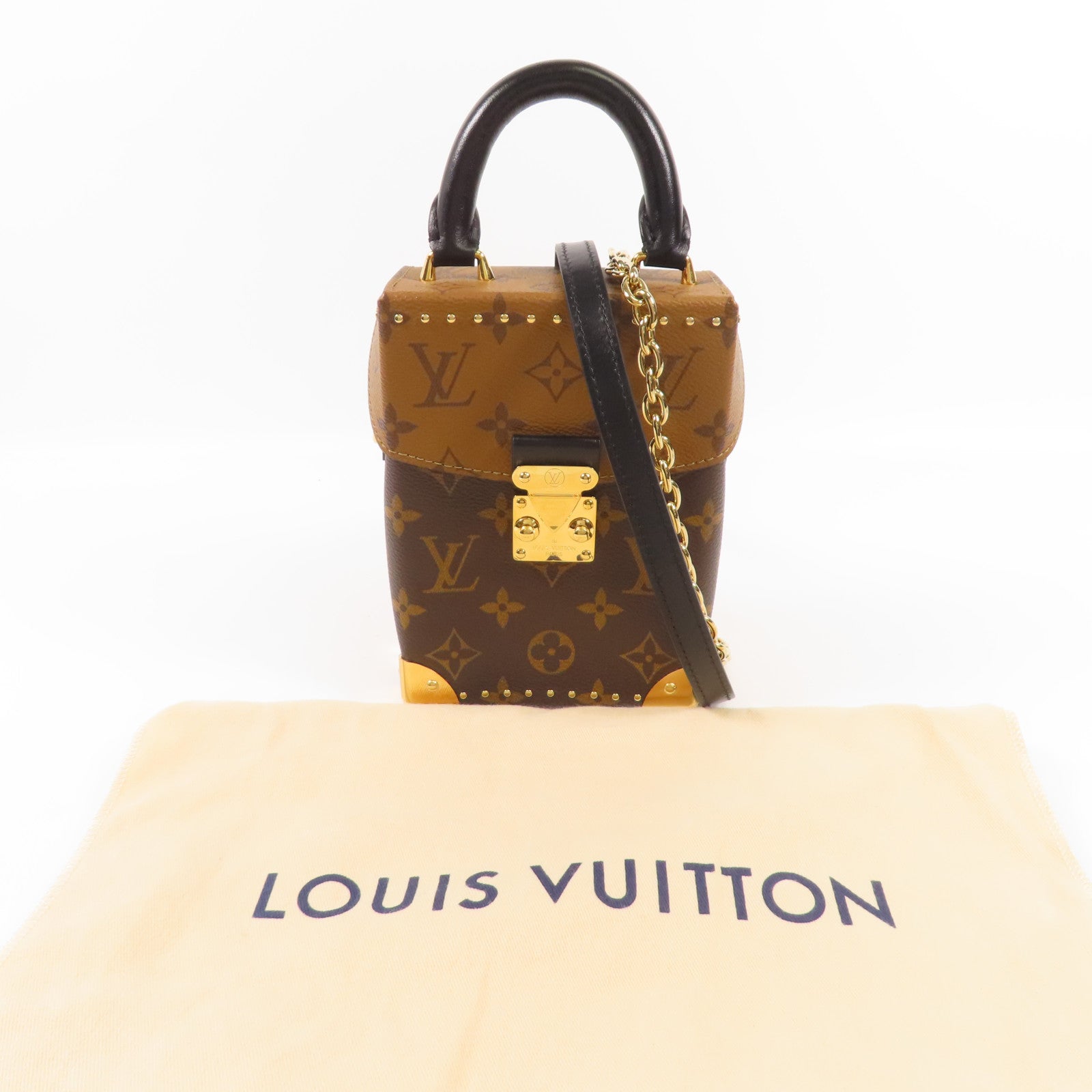 LOUIS VUITTON 【激減優惠】Monogram/Monogram Reverse Camera Box金扣鏈帶手挽肩背兩用袋
