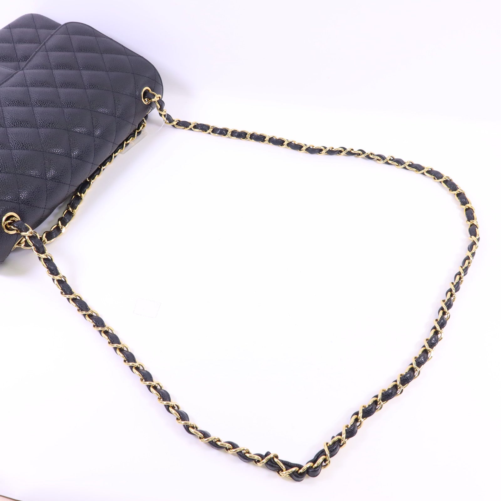 CHANEL 牛皮皮革Large Classic金扣鏈帶肩背袋