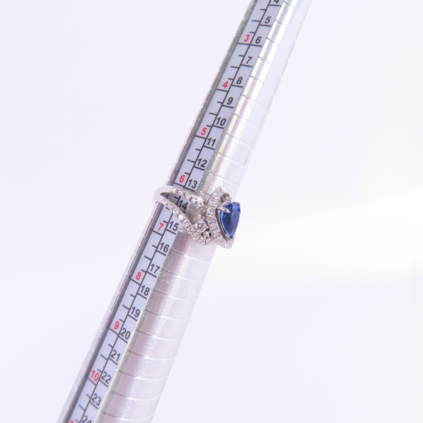 JEWELRY 【激減優惠】PT950鉑金/藍寶石/鑽石Sapphire Diamond Ring戒指US#6.5