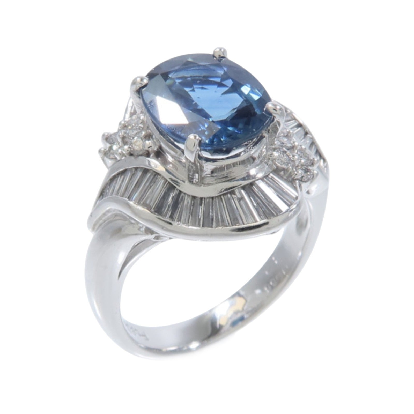 JEWELRY PT900鉑金Sapphire Diamond Ring藍寶石/鑽石