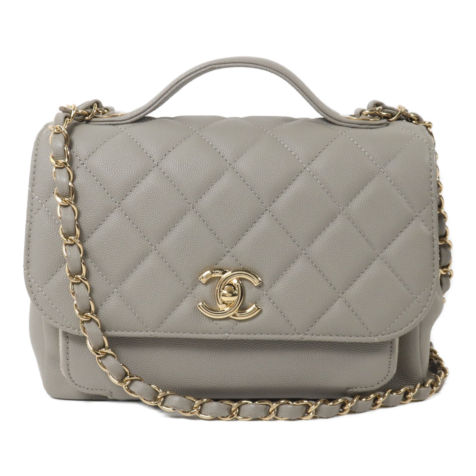 CHANEL 牛皮皮革Business Affinity Small鏈帶手挽肩背兩用袋