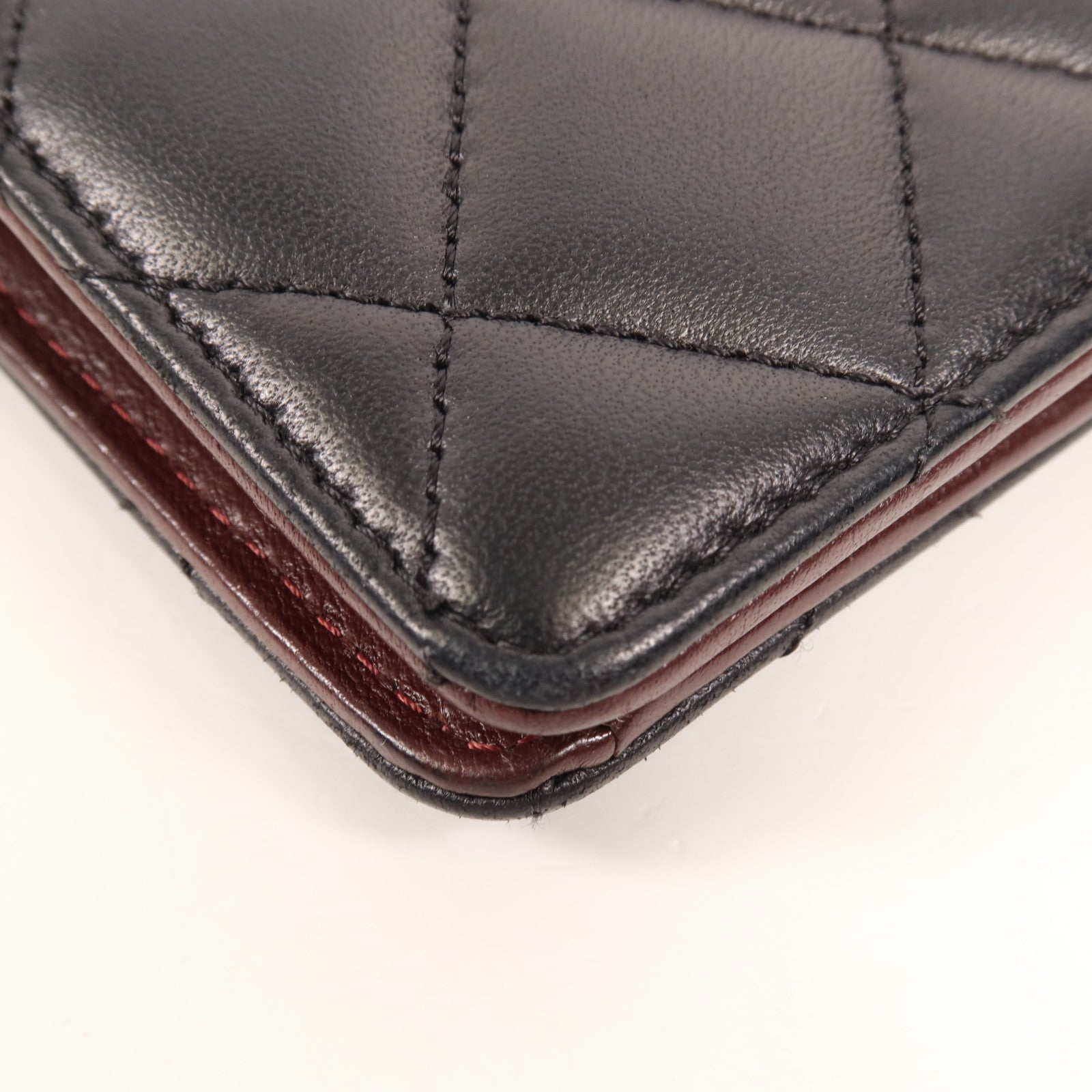 CHANEL 羊皮皮革Long Wallet銀扣長錢包