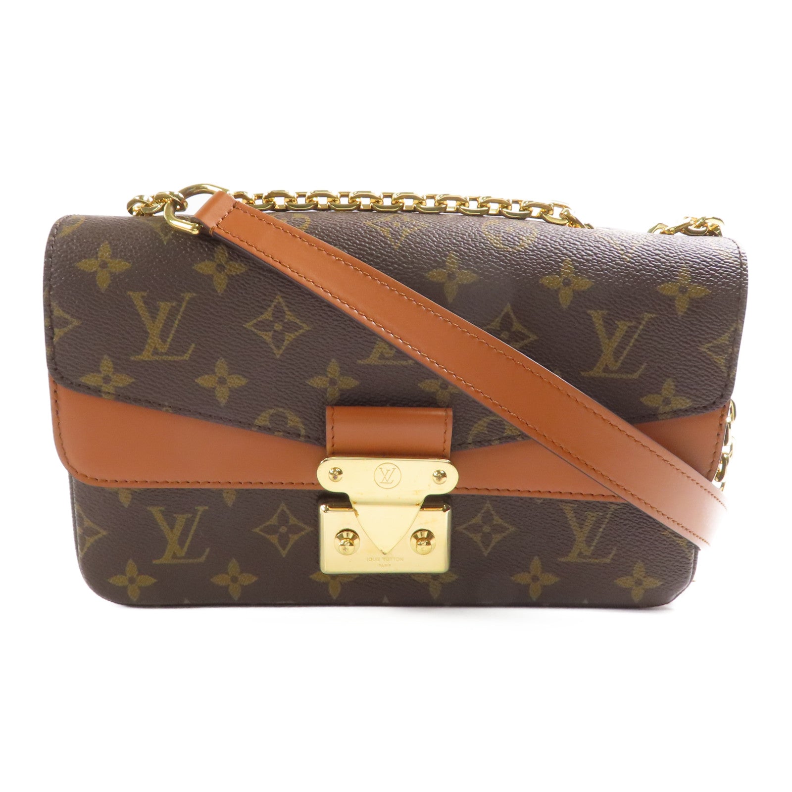 LOUIS VUITTON LV GHW Marceau Chain Shoulder Bag M46127 Monogram Brown