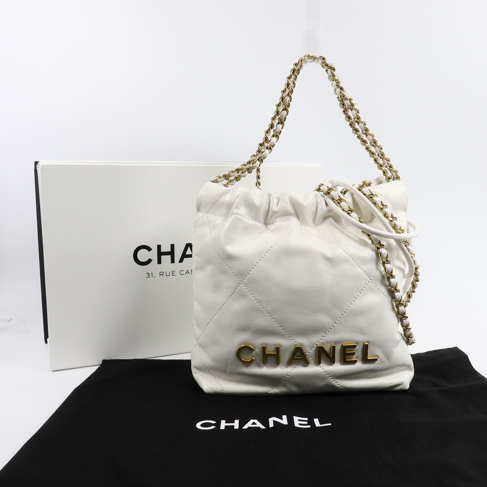 CHANEL 羊皮皮革C22 Mini手挽肩背兩用袋