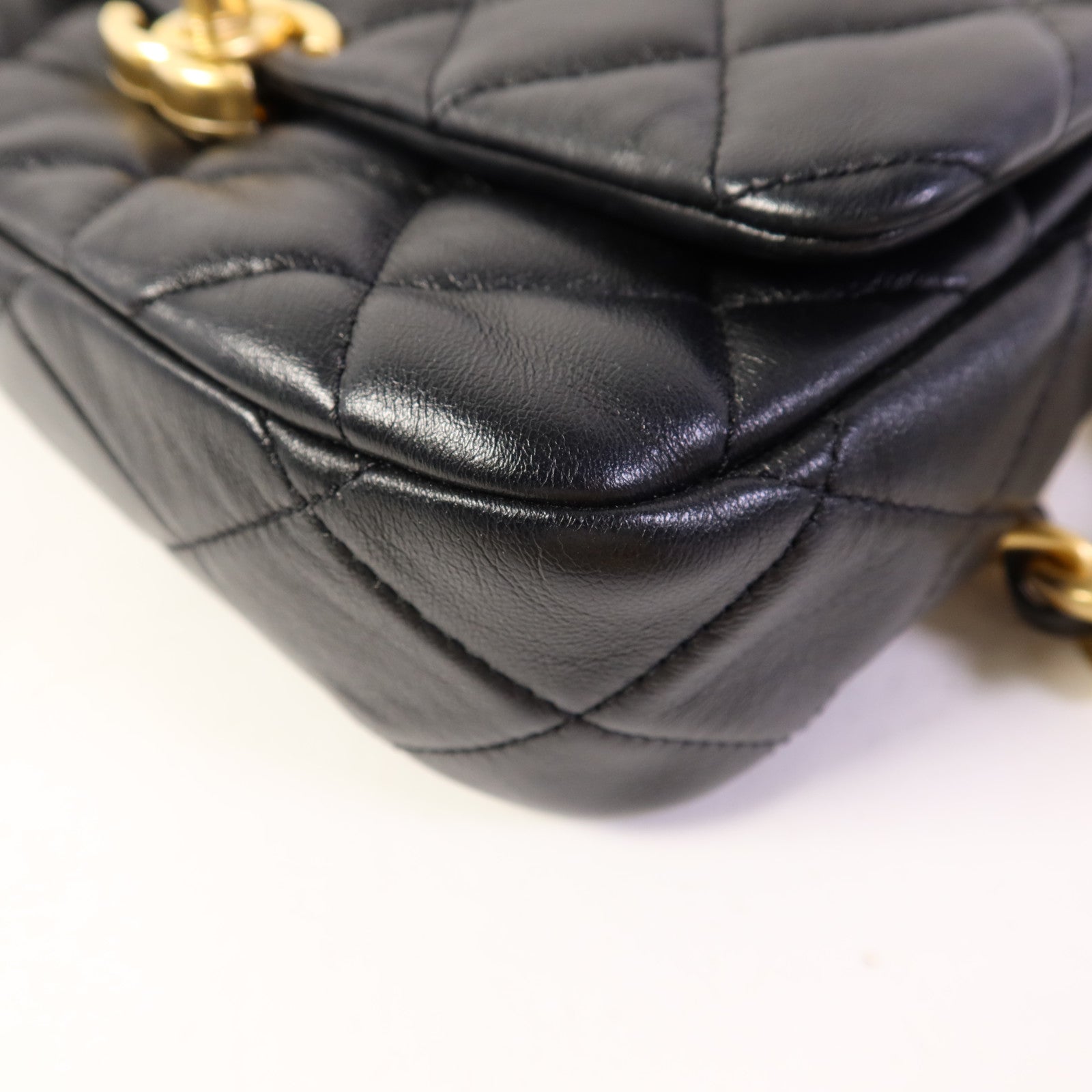 CHANEL 羊皮皮革Chain Shoulder Bag金扣鏈帶肩背袋