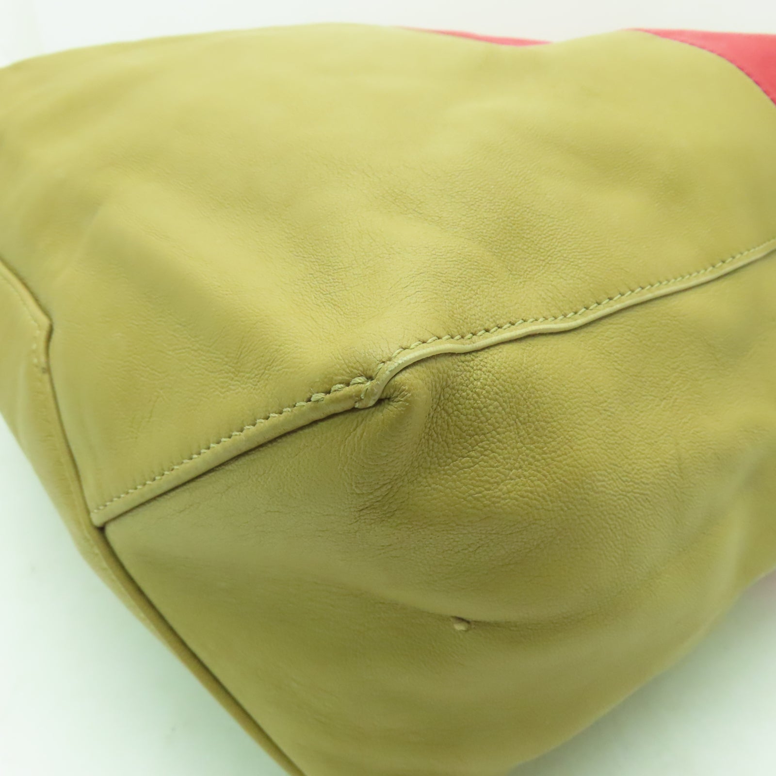 CELINE 【激減優惠】皮革Tote Bag肩背袋杏色/紅色