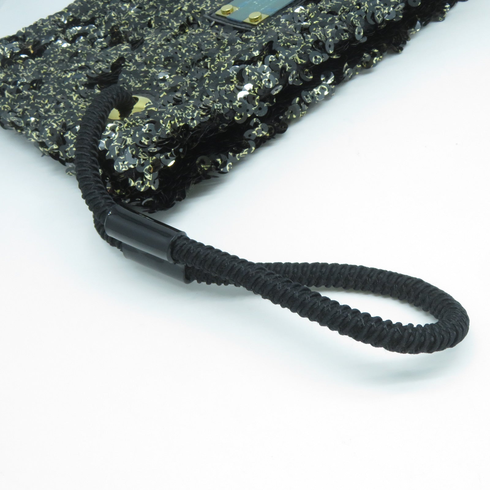 LOUIS VUITTON 【激減優惠】珠片Pochette Rococo Clutch金扣手拿包黑色/金色