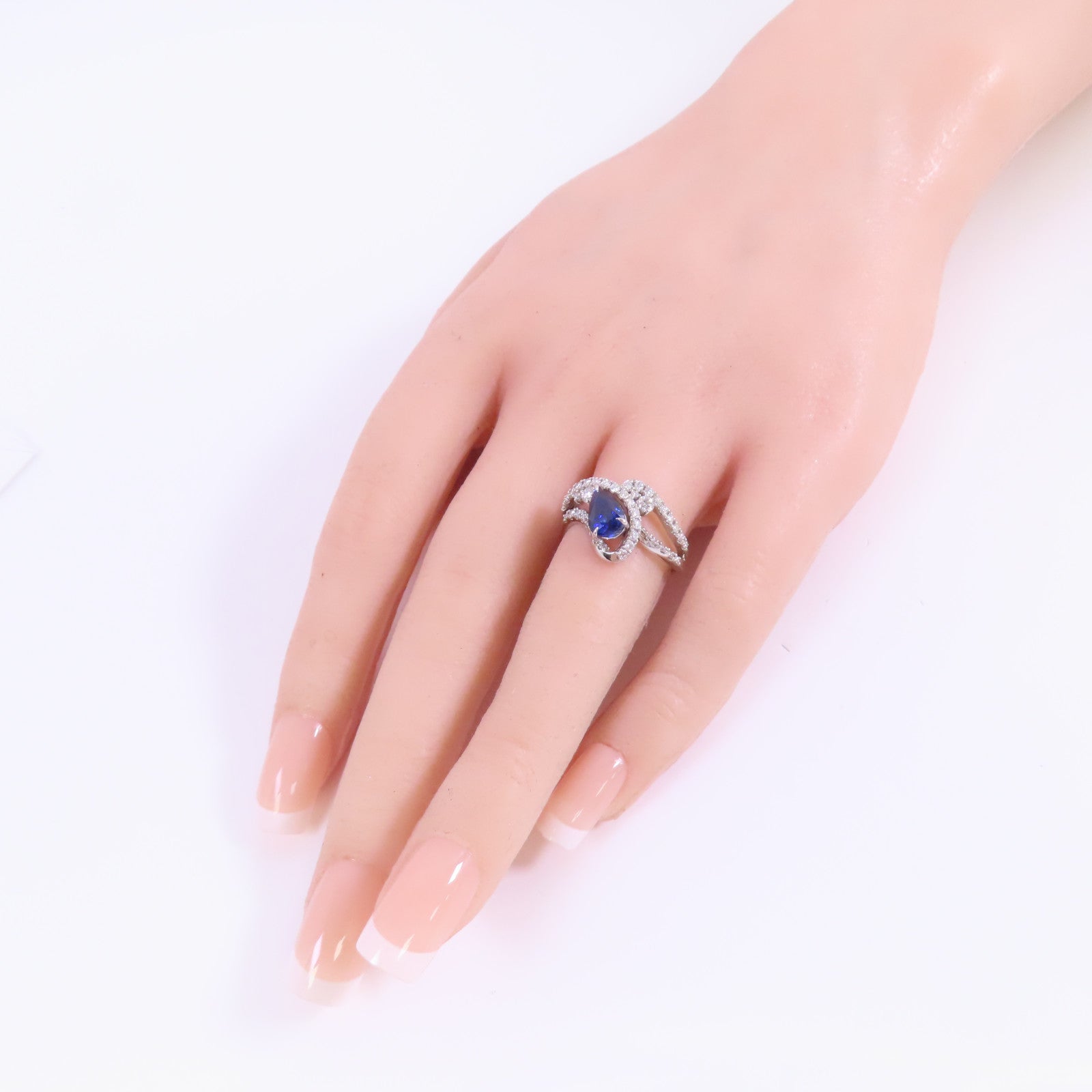 JEWELRY 【激減優惠】PT950鉑金/藍寶石/鑽石Sapphire Diamond Ring戒指US#6.5