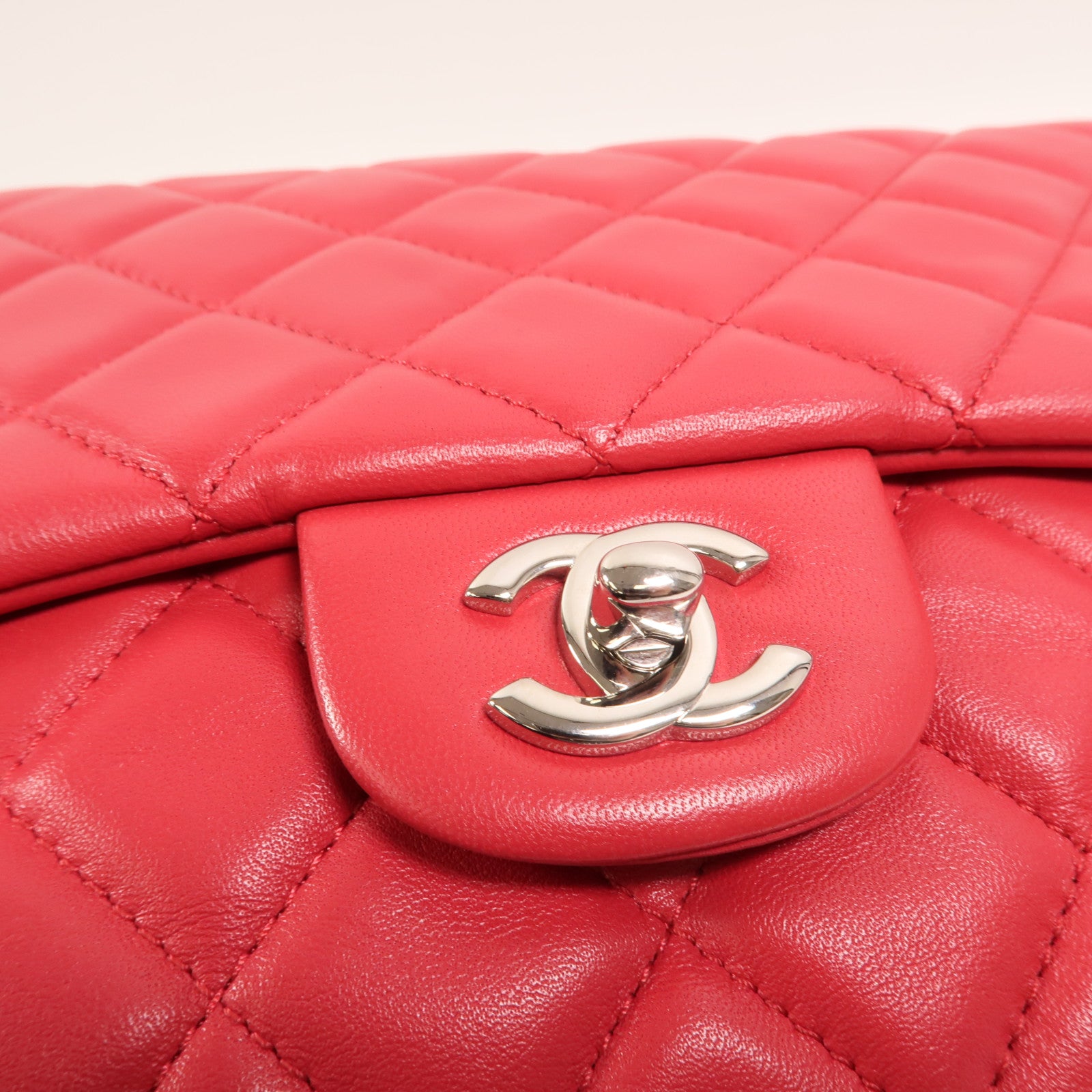 CHANEL 羊皮皮革Chain Shoulder Bag銀扣鏈帶肩背袋