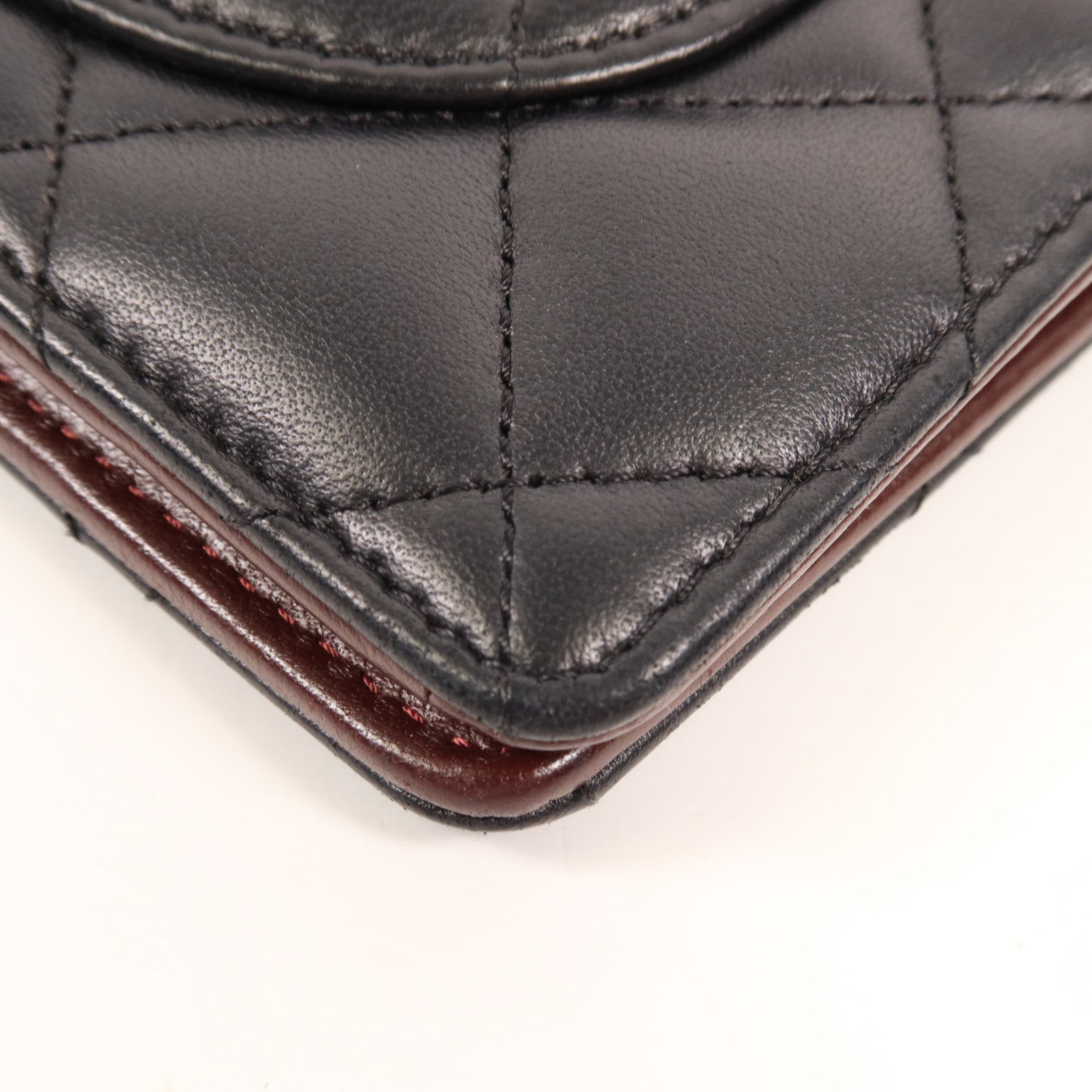 CHANEL 羊皮皮革Long Wallet銀扣長錢包