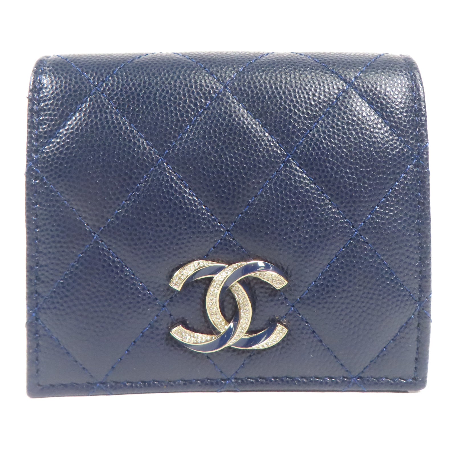 CHANEL 牛皮皮革Wallet銀扣錢包