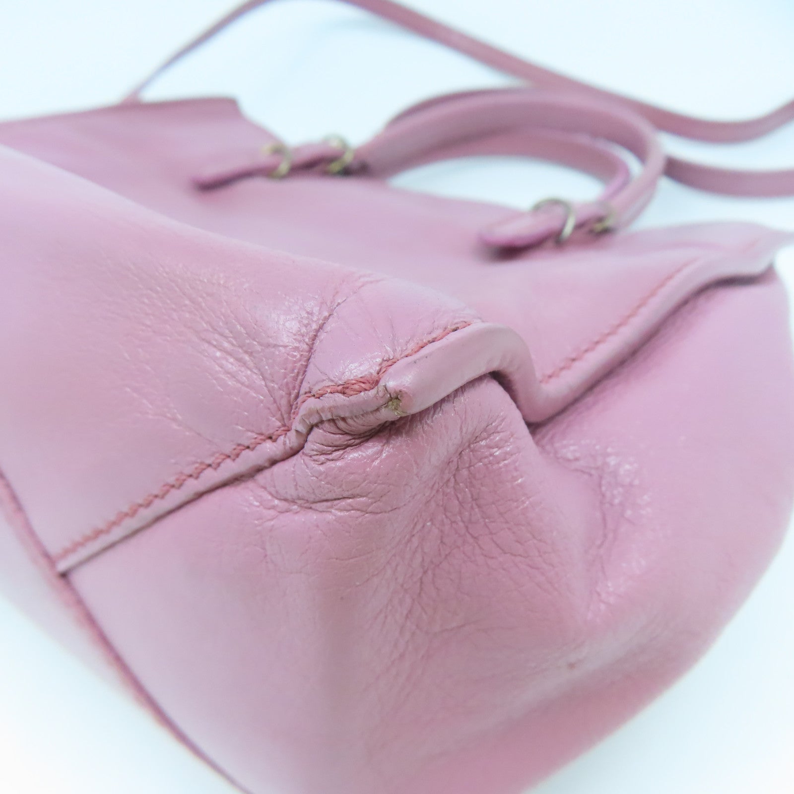 BALENCIAGA 【清倉大減價】羊皮皮革Papier Mini金扣手挽肩背兩用袋粉紅色