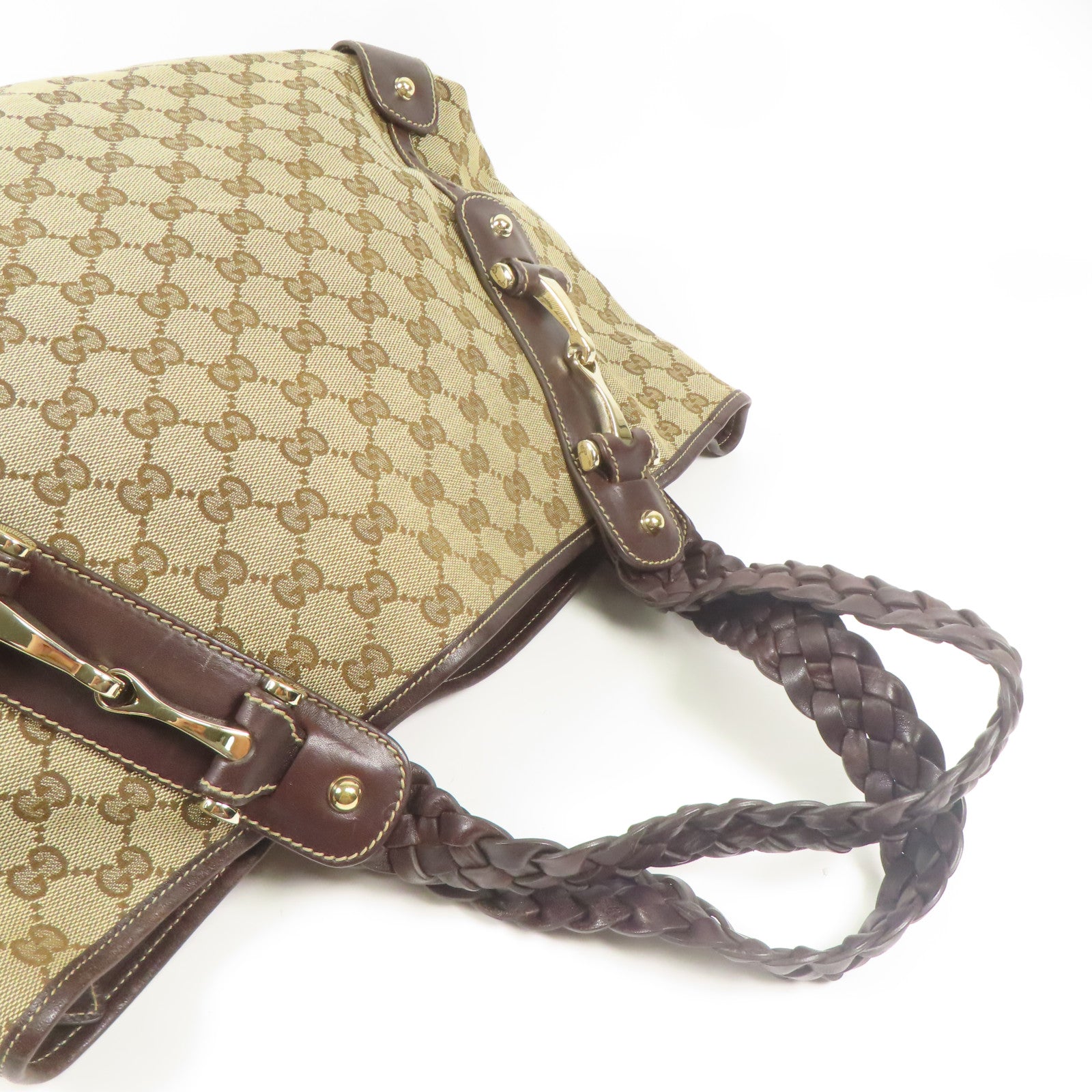 GUCCI 帆布Shoulder Bag金扣肩背袋