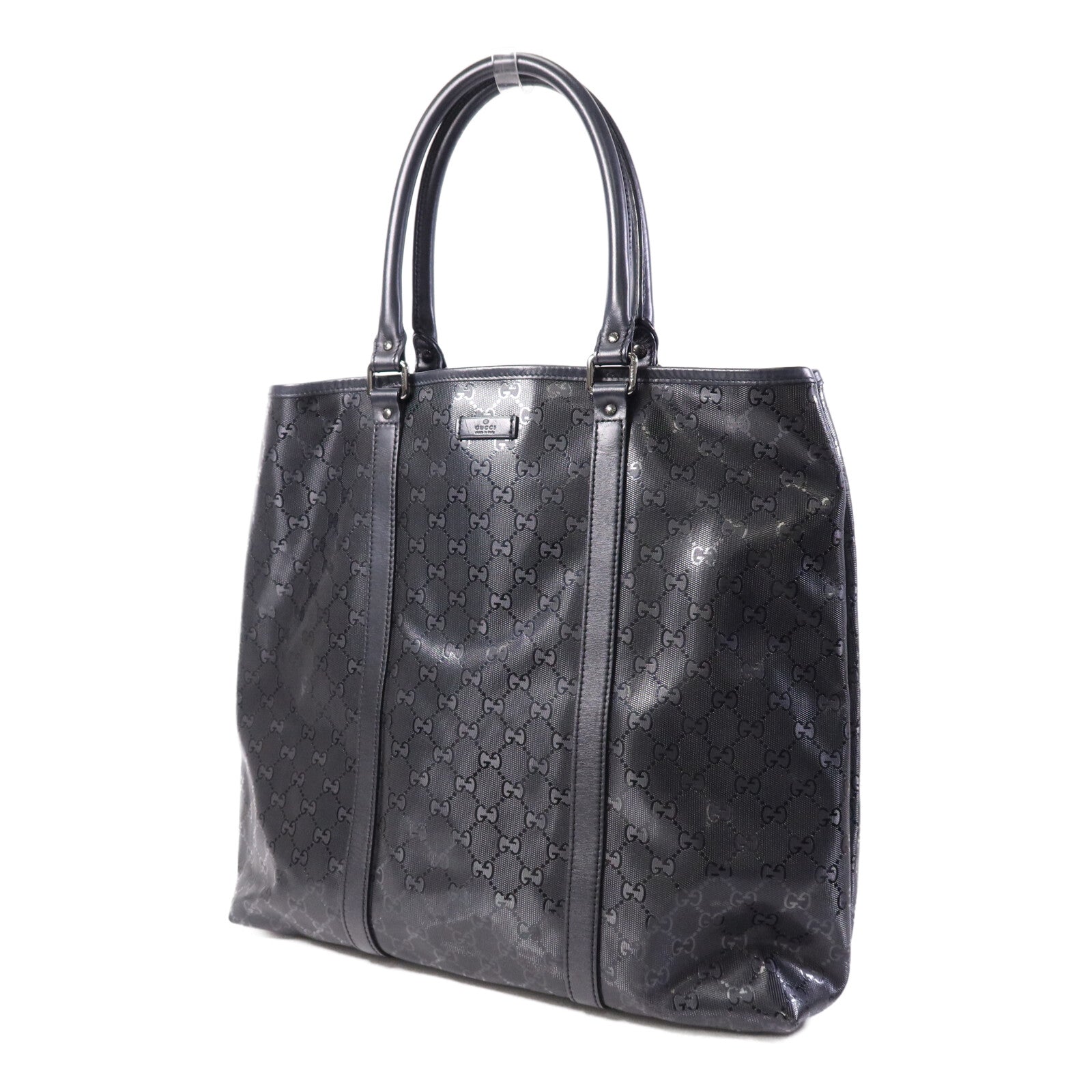 GUCCI 塗層帆布Hand Bag銀扣手挽袋