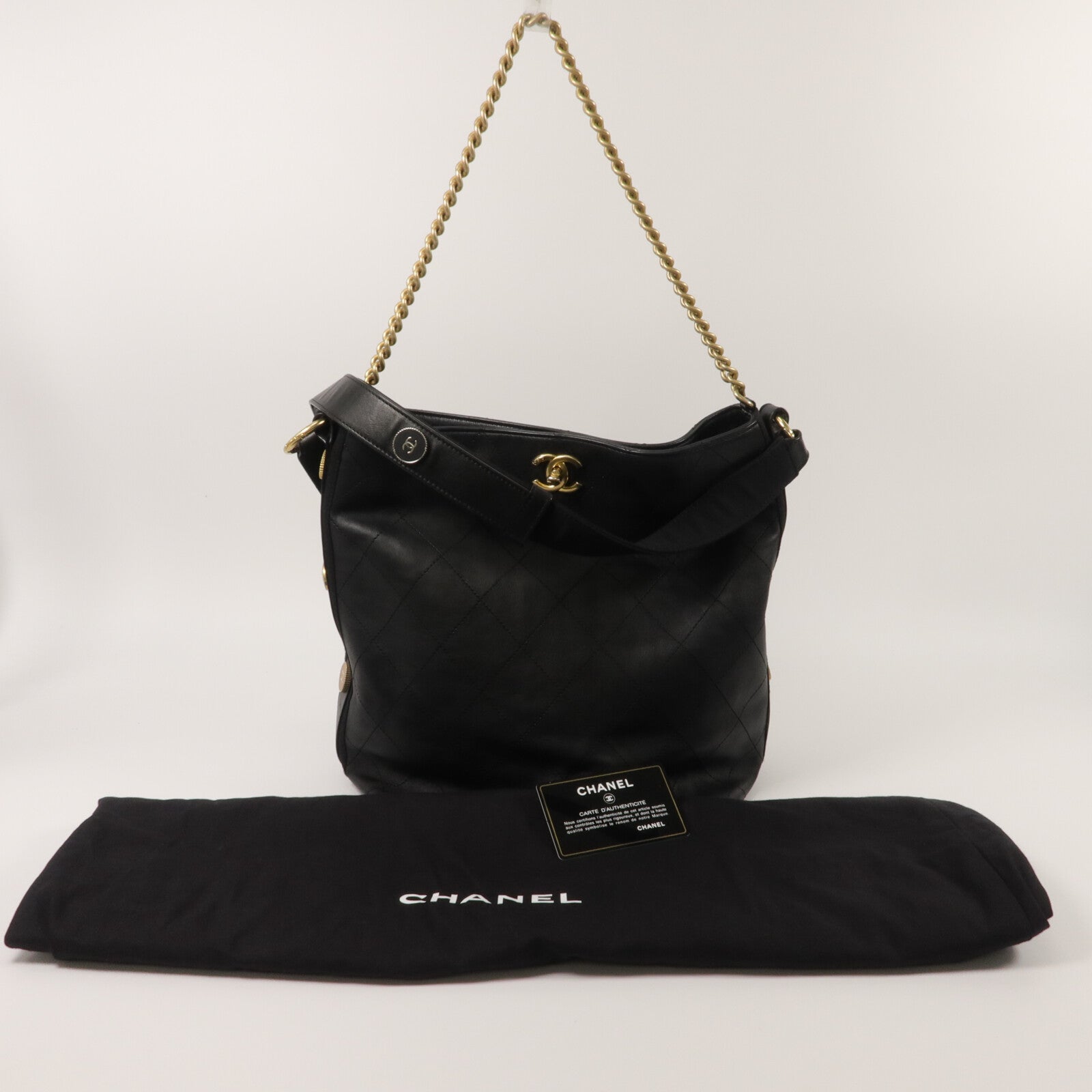 CHANEL 牛皮皮革Hobo Bag手挽肩背兩用袋