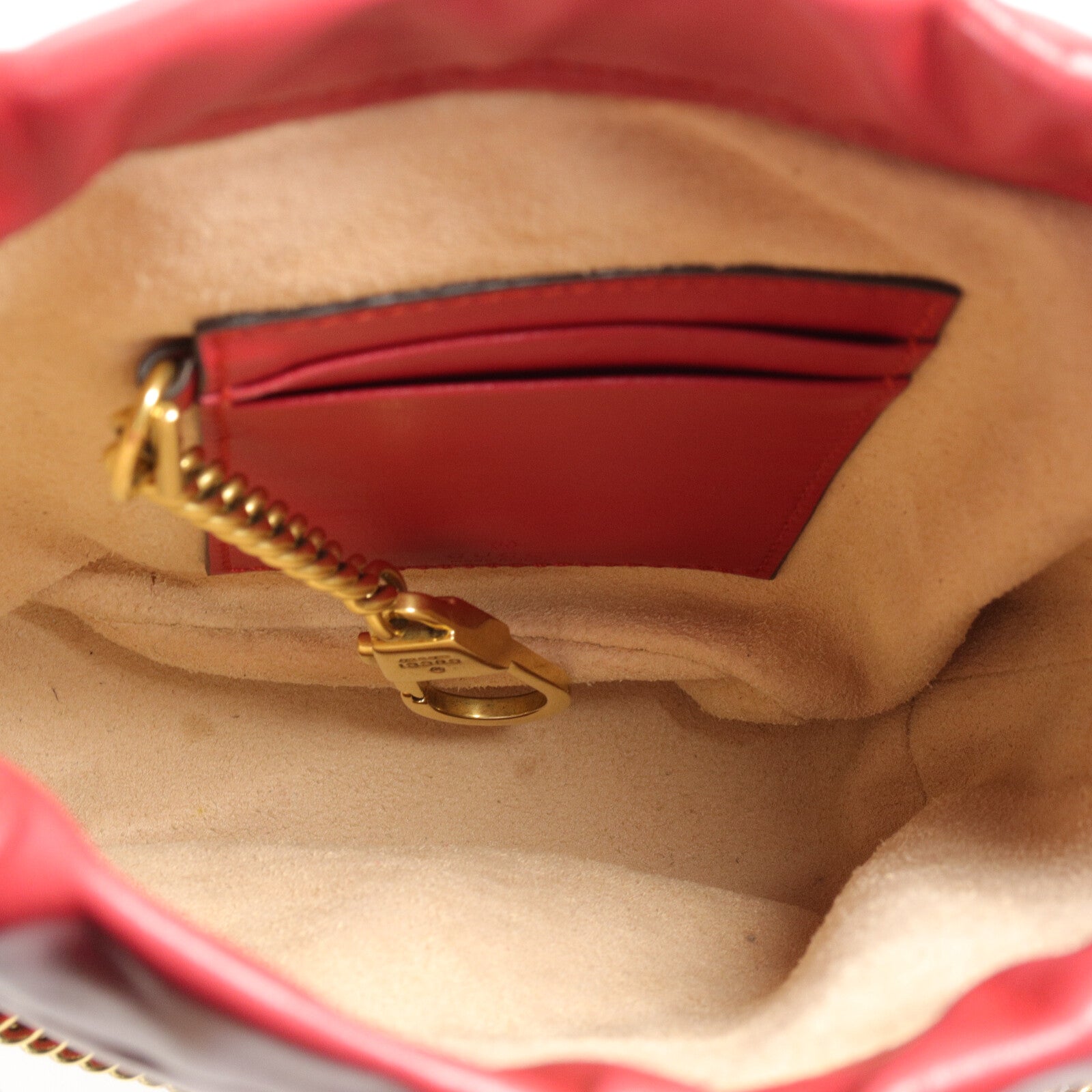 GUCCI 牛皮皮革GG Marmont Mini Bucket鏈帶肩背袋