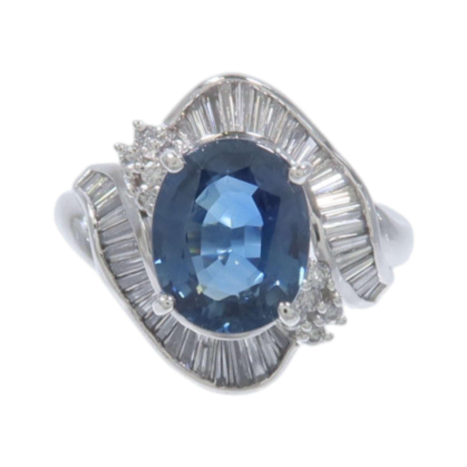JEWELRY PT900鉑金Sapphire Diamond Ring藍寶石/鑽石