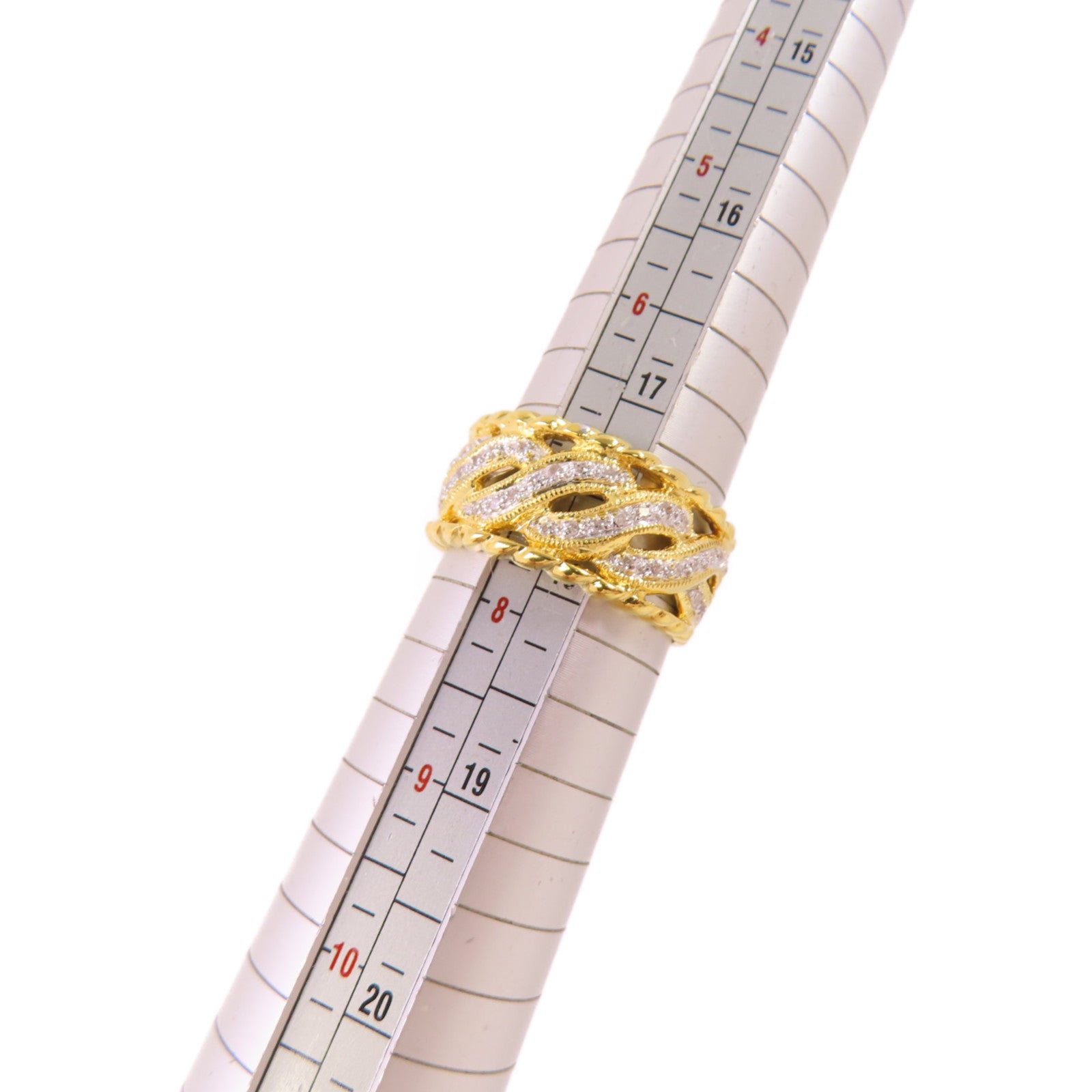 JEWELRY 18K黃金/0.22ct鑽石Diamond Ring戒指US#7.75