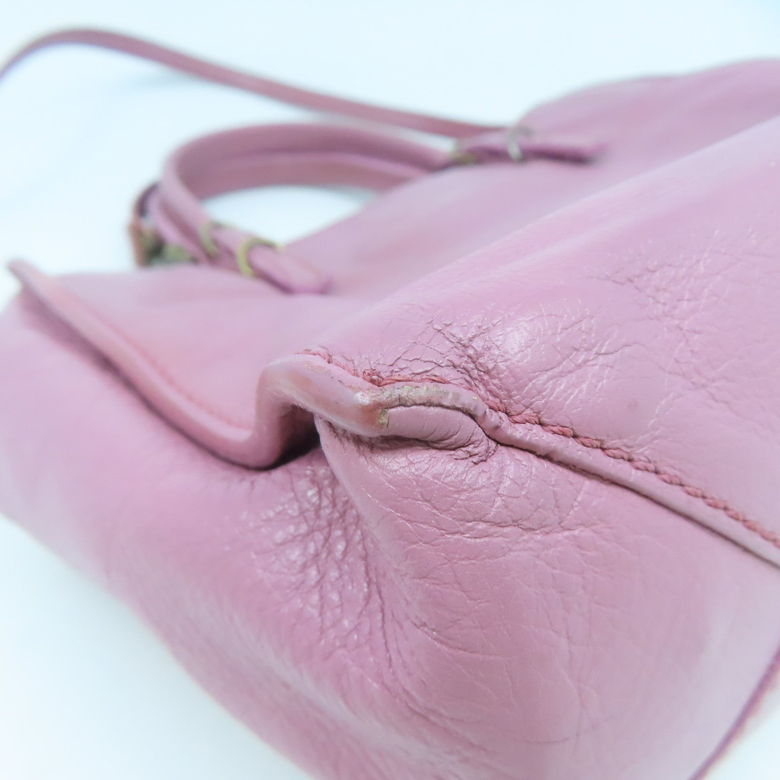 BALENCIAGA 【清倉大減價】羊皮皮革Papier Mini金扣手挽肩背兩用袋粉紅色