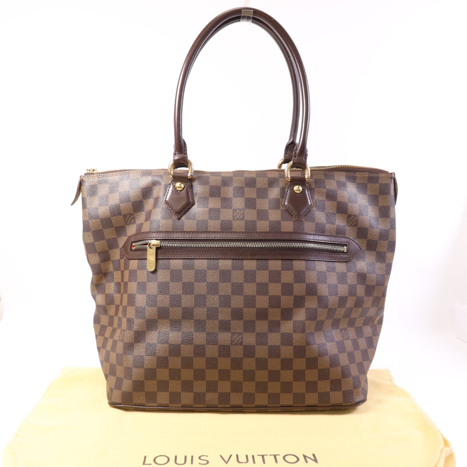 LOUIS VUITTON Damier Saleya GM金扣手挽袋