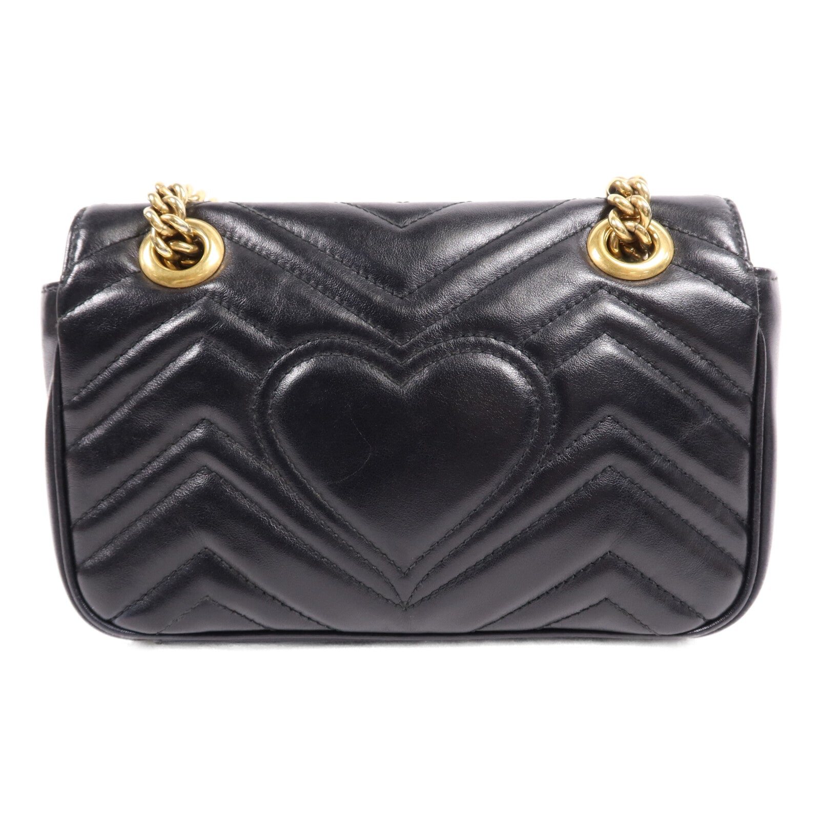 GUCCI 牛皮皮革GG Marmont金扣鏈帶肩背袋