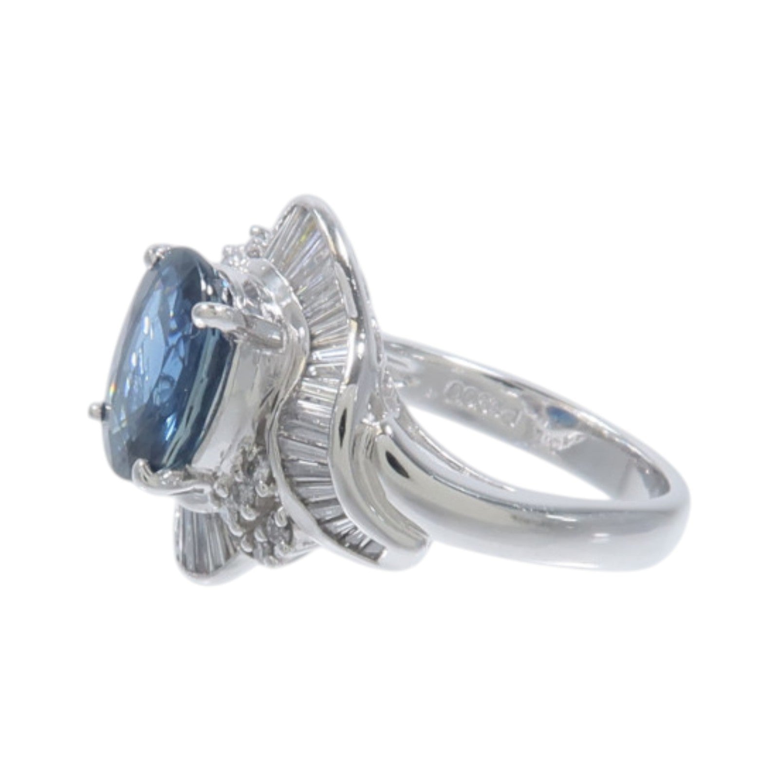 JEWELRY PT900鉑金Sapphire Diamond Ring藍寶石/鑽石