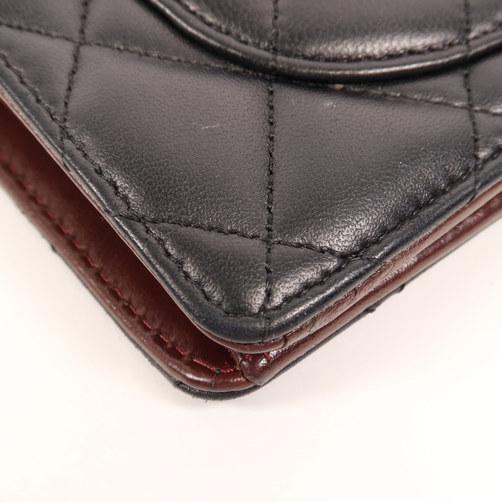 CHANEL 羊皮皮革Long Wallet銀扣長錢包