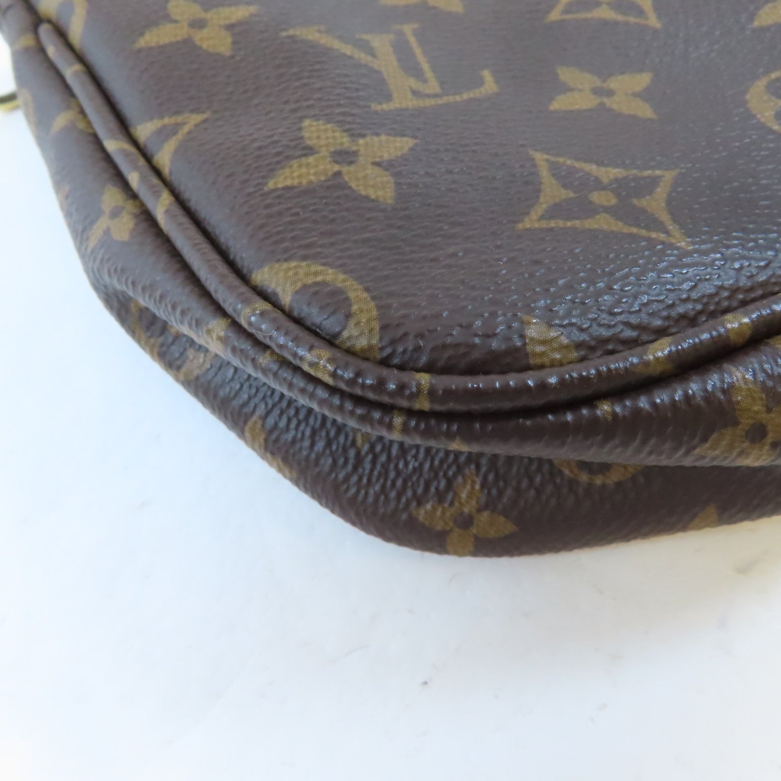 LOUIS VUITTON Monogram Multi Pochette Accessoires金扣手挽肩背兩用袋啡色