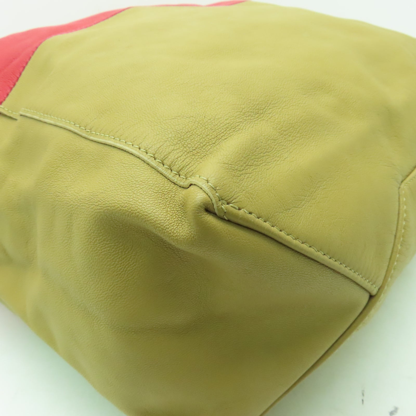 CELINE 【激減優惠】皮革Tote Bag肩背袋杏色/紅色