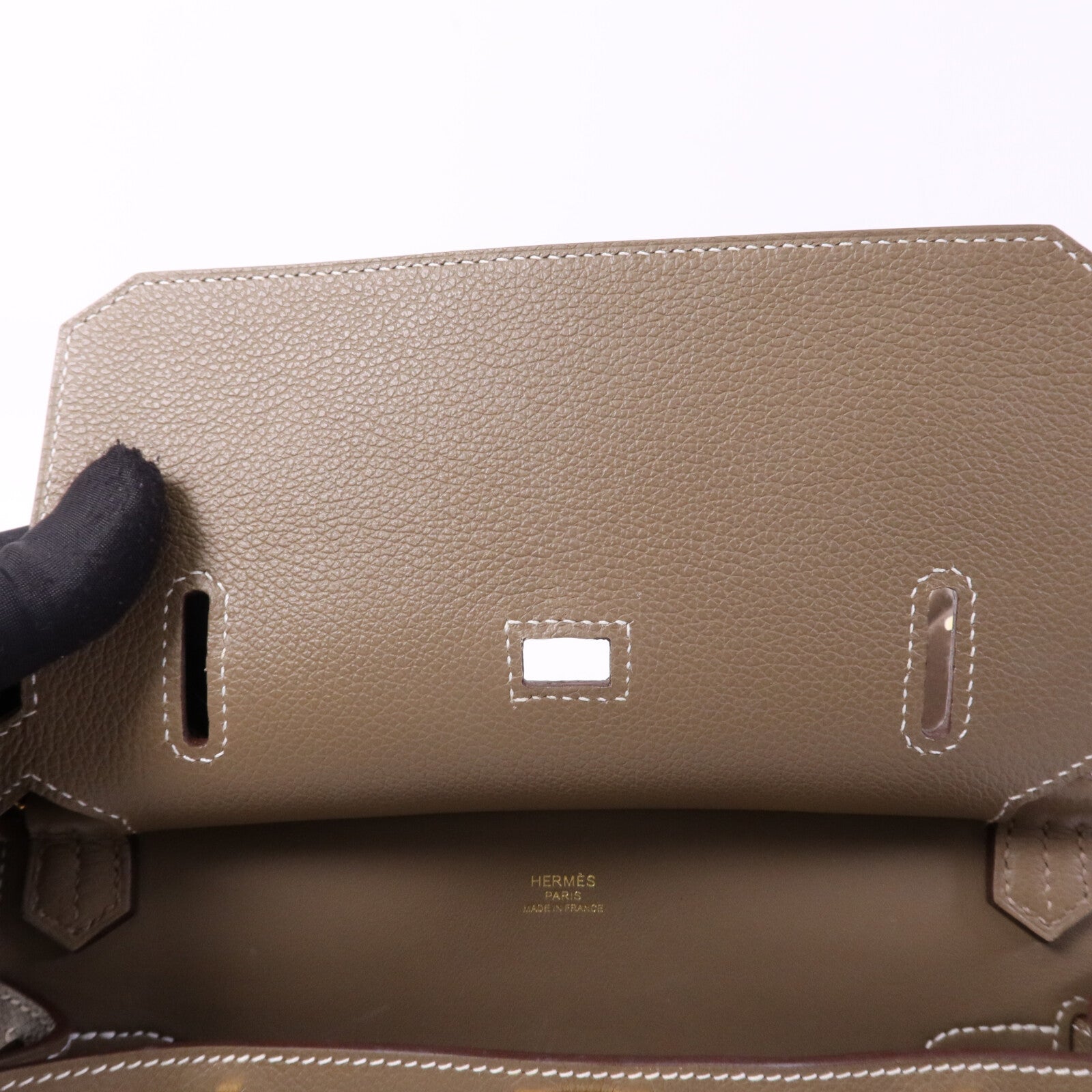 HERMES Evercolor皮革Jypsiere Mini金扣肩背袋Etoupe