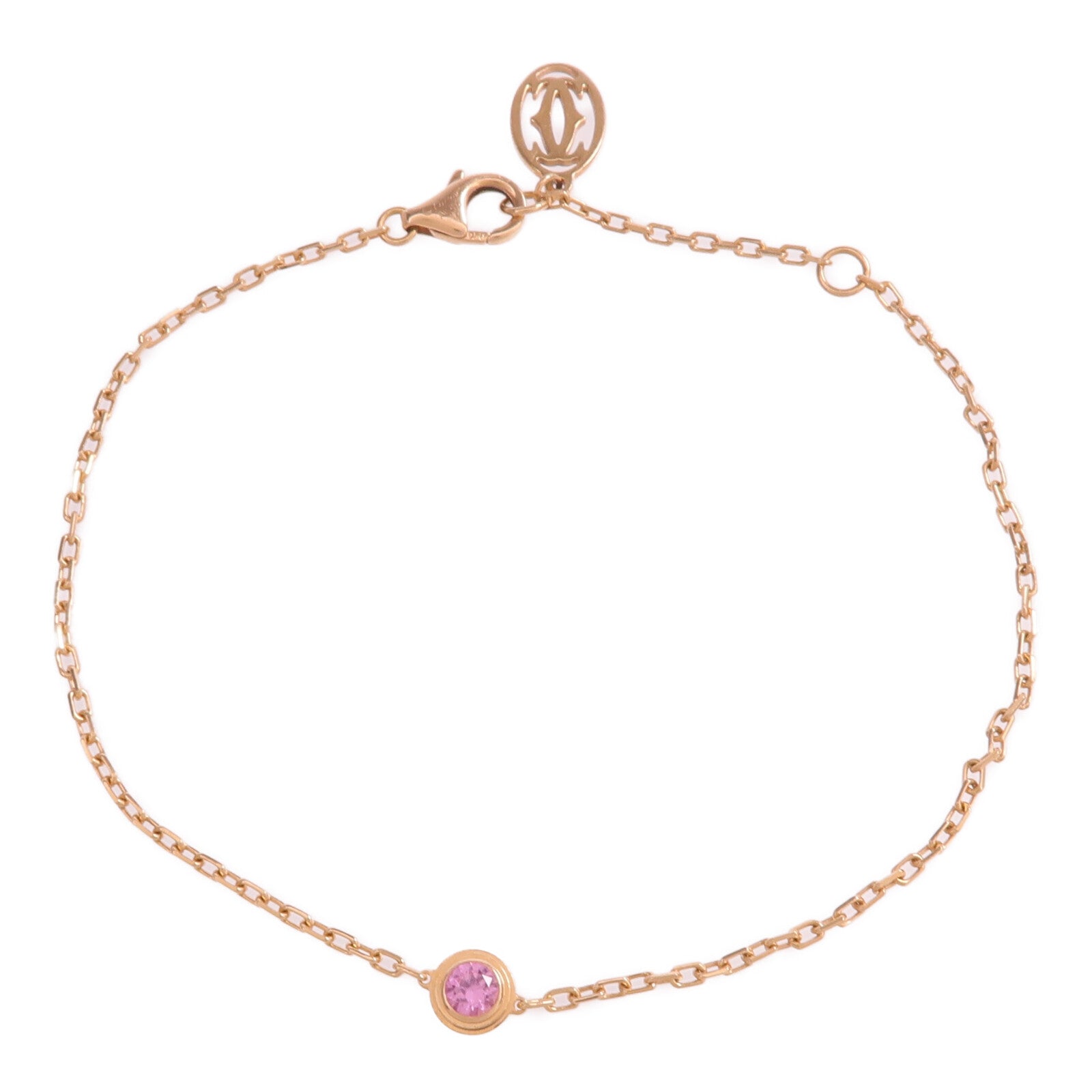 CARTIER 18K玫瑰金d'Amour Bracelet粉紅色藍寶石手鏈