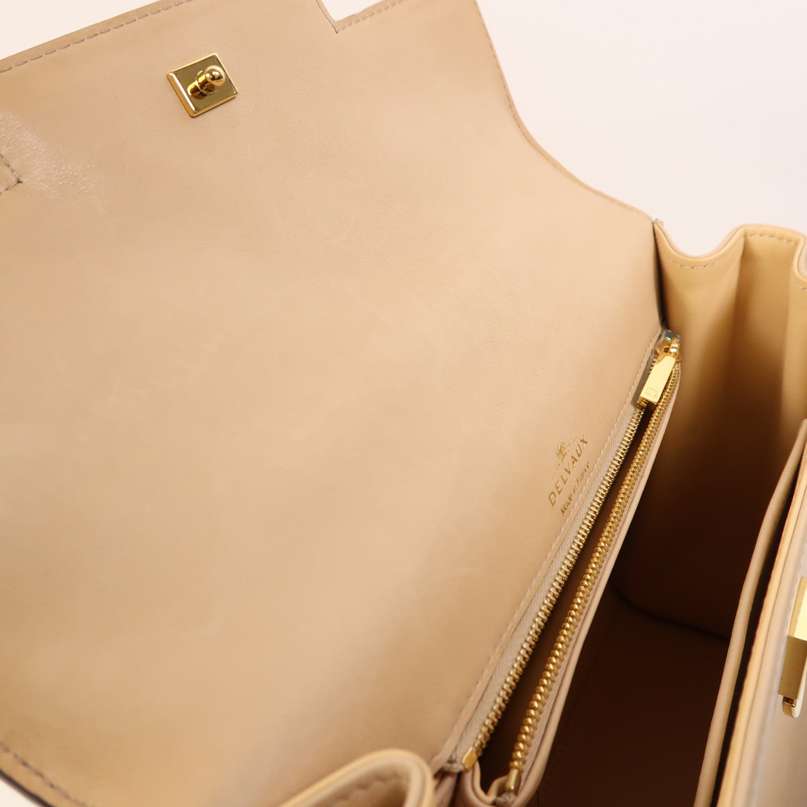 Delvaux 【激減優惠】牛皮皮革Tempete MM金扣手挽肩背兩用袋