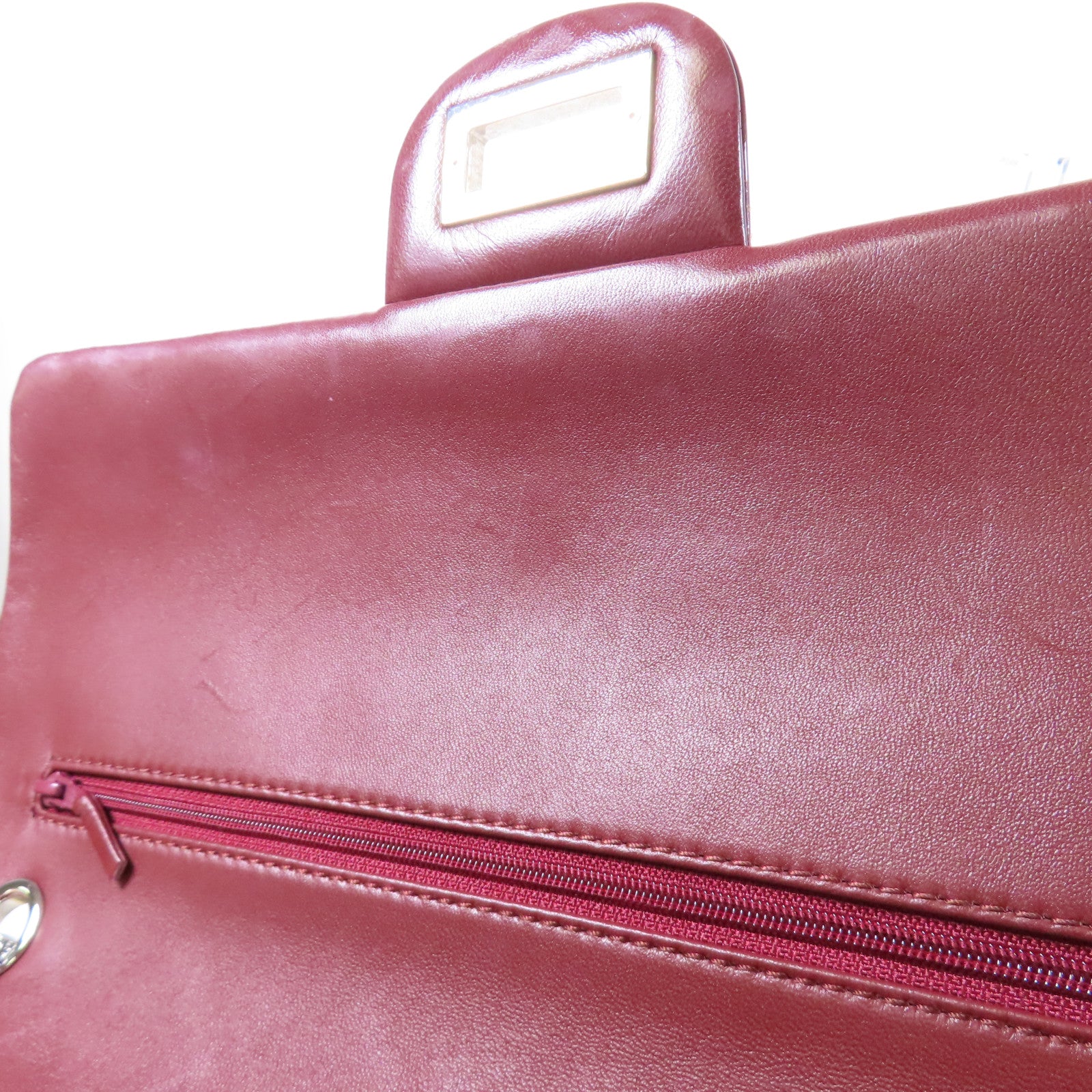 CHANEL 漆皮皮革2.55 Maxi銀扣鏈帶肩背袋