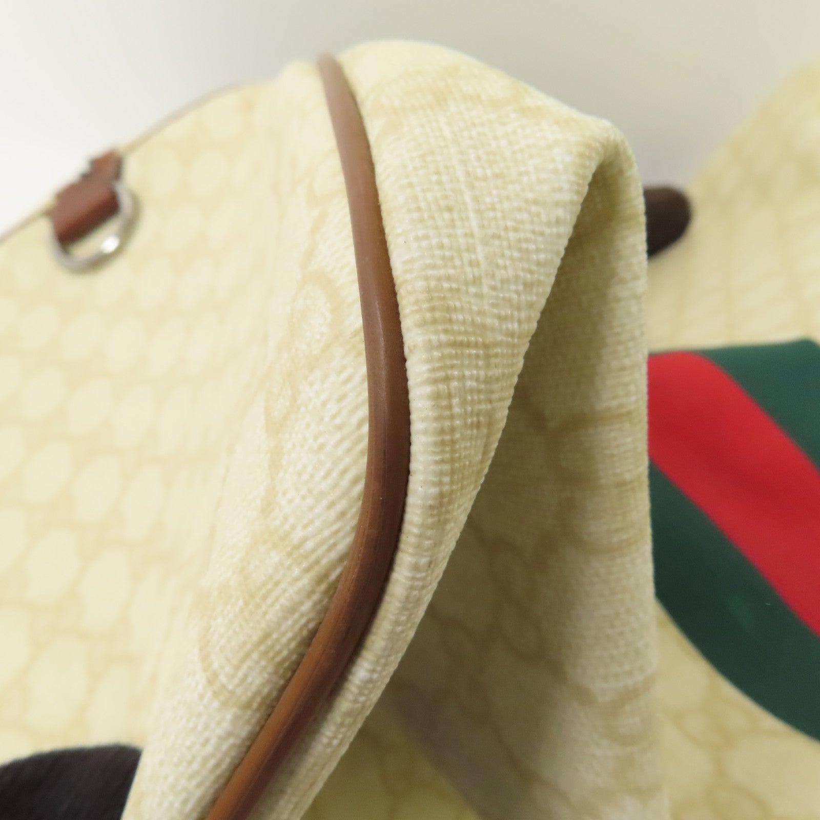 GUCCI 塗層帆布Boston Bag銀扣波士頓包