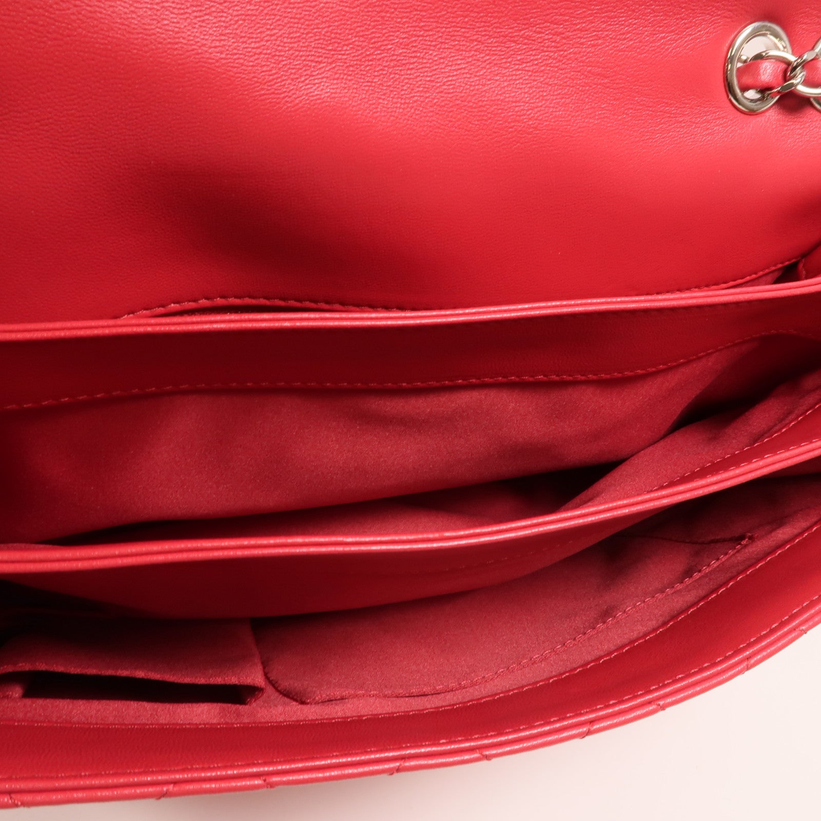 CHANEL 羊皮皮革Chain Shoulder Bag銀扣鏈帶肩背袋