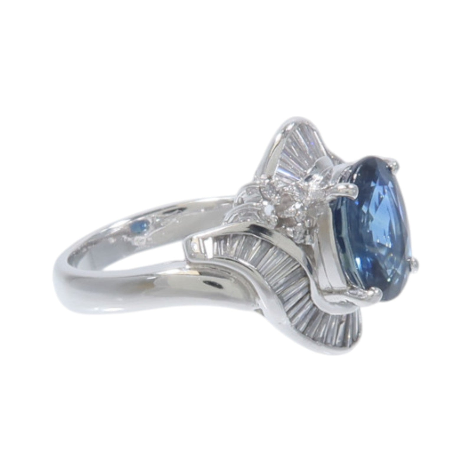 JEWELRY PT900鉑金Sapphire Diamond Ring藍寶石/鑽石