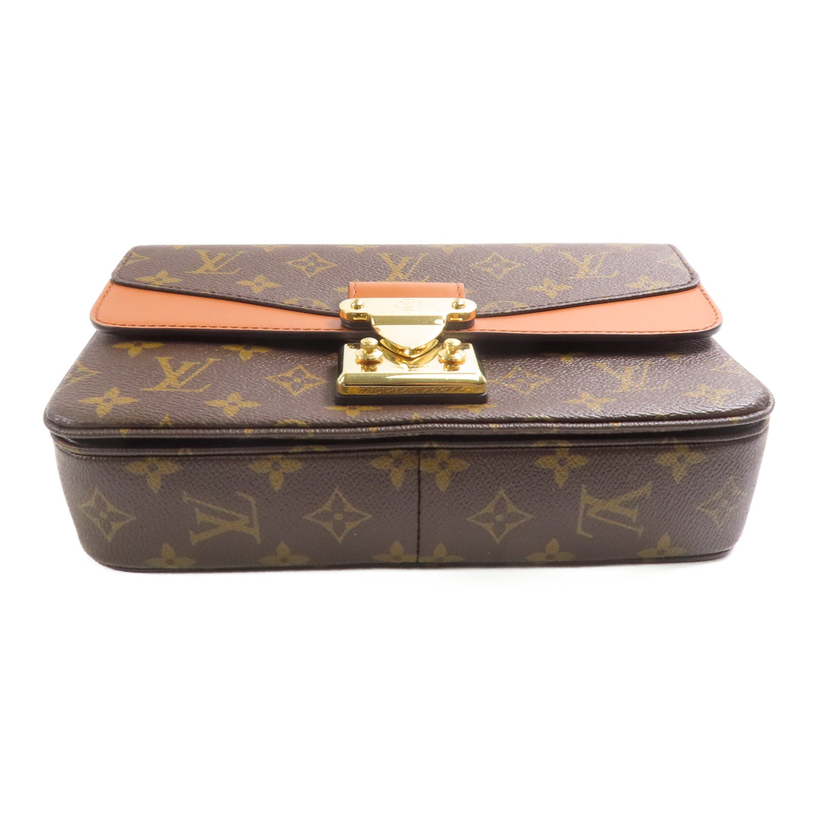 LOUIS VUITTON Monogram Marceau金扣鏈帶肩背袋棕色