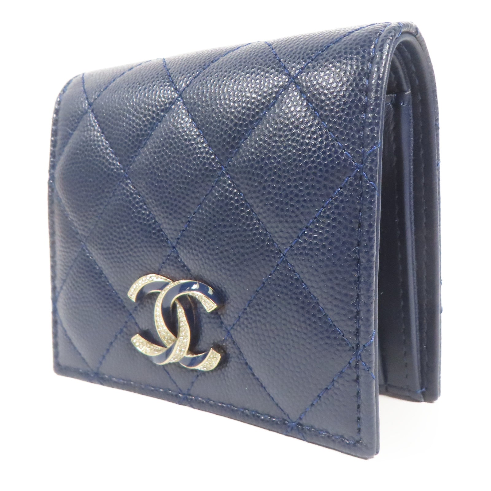 CHANEL 牛皮皮革Wallet銀扣錢包