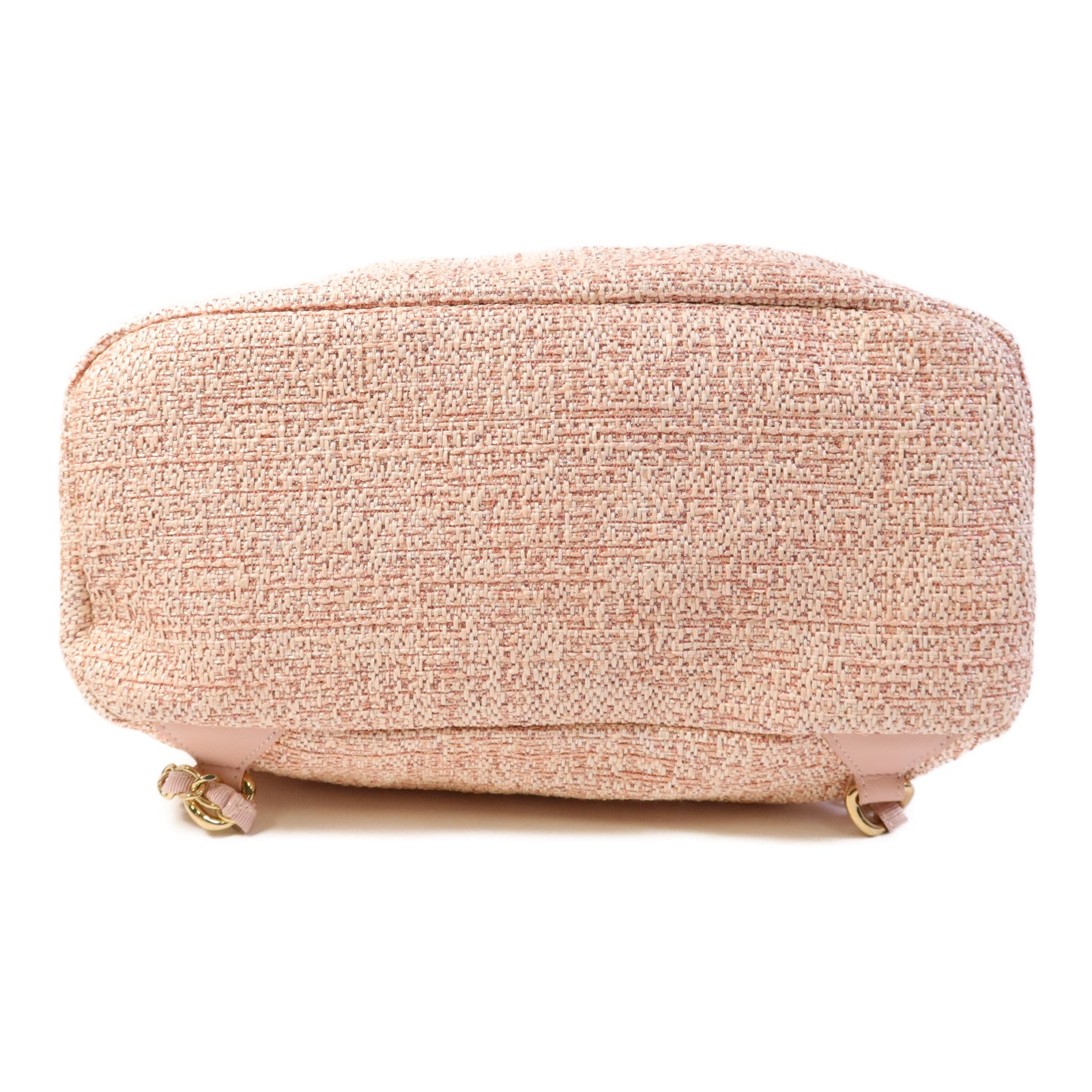 CHANEL 帆布Deauville Backpack金扣背包