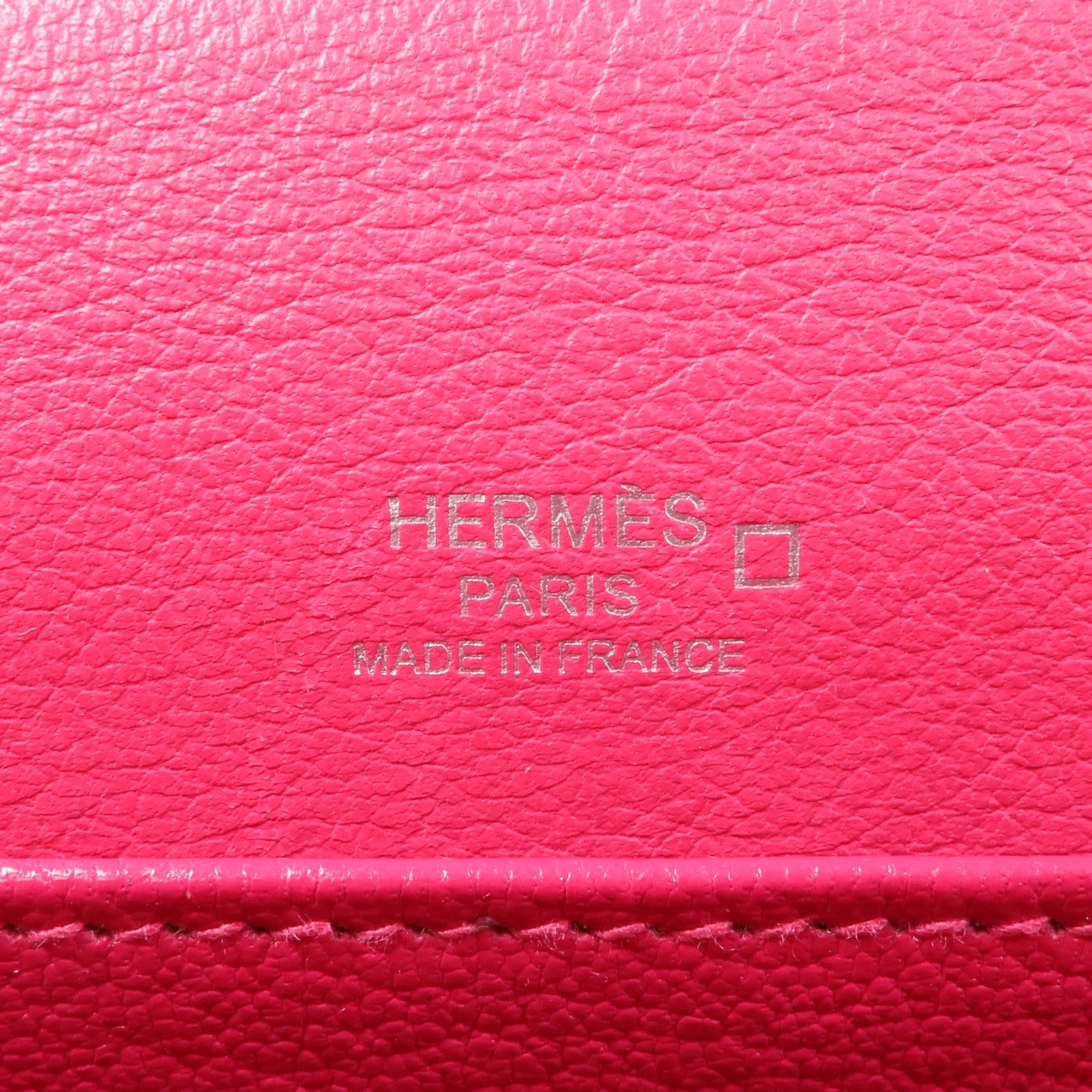HERMES Evercolor/鱷魚皮革Mini Roulis Touch銀扣手挽肩背兩用袋Rose Mexico