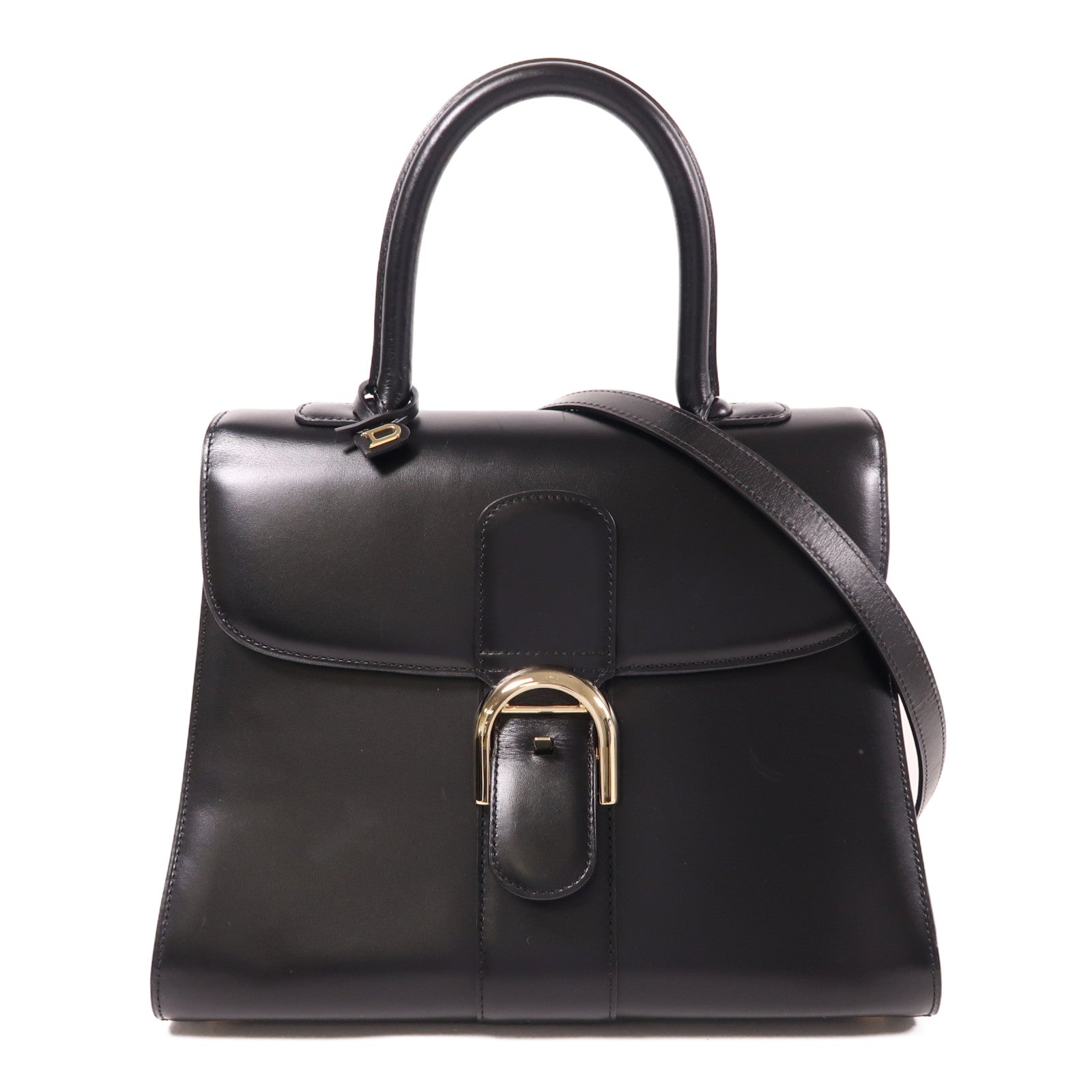 Delvaux 牛皮皮革Brillant MM金扣手挽肩背兩用袋