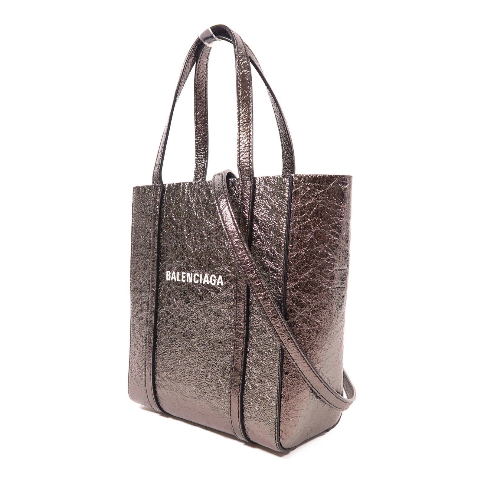 BALENCIAGA 【激減優惠】皮革2 Way Shoulder Bag銀扣手挽肩背兩用袋