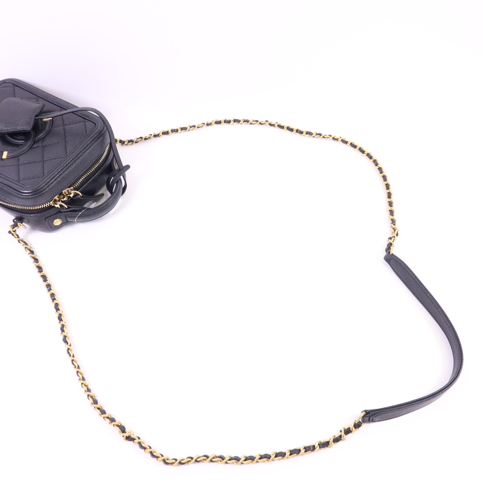 CHANEL 牛皮皮革Vanity Case金扣手挽肩背兩用袋