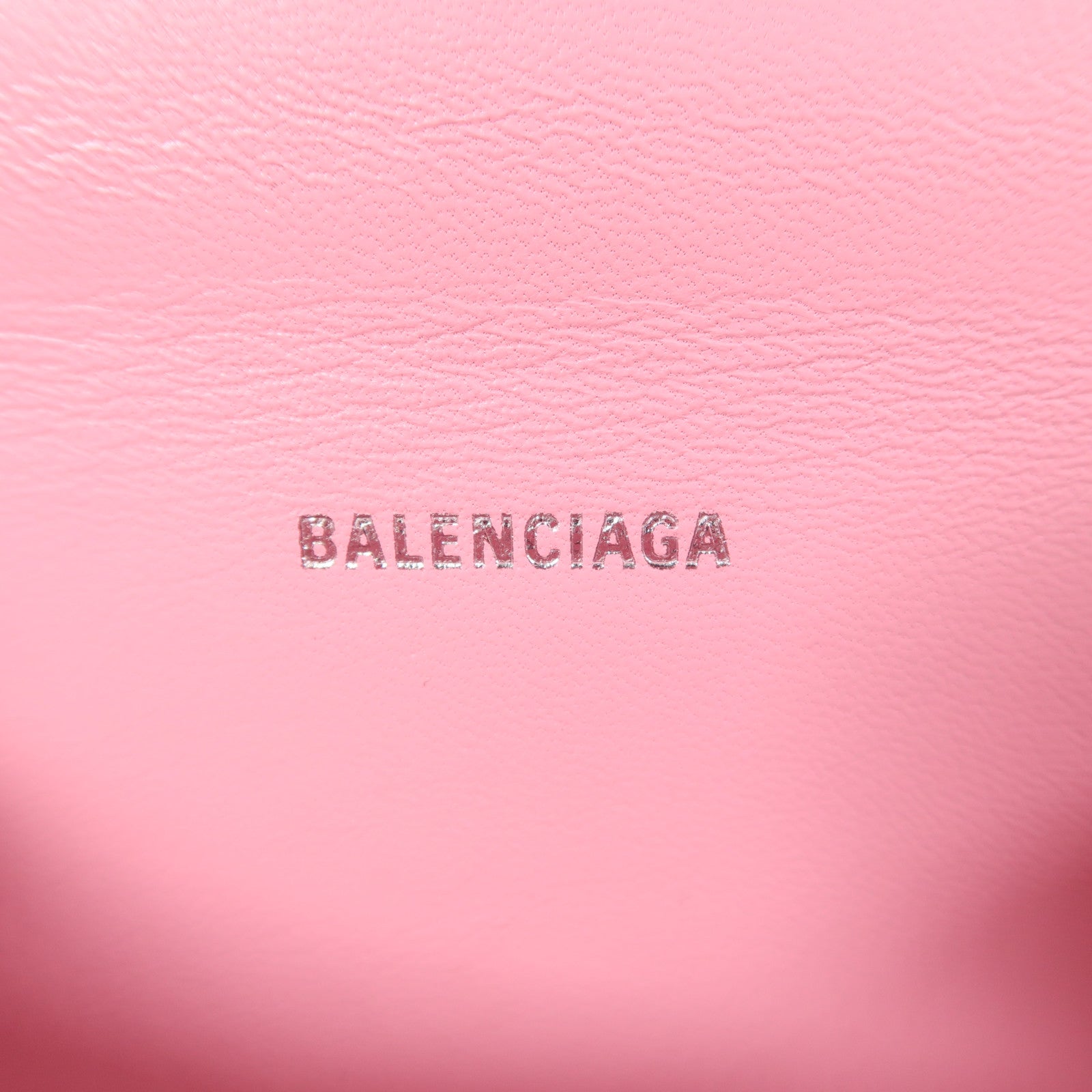 BALENCIAGA 牛皮皮革Hourglass XS銀扣手挽肩背兩用袋