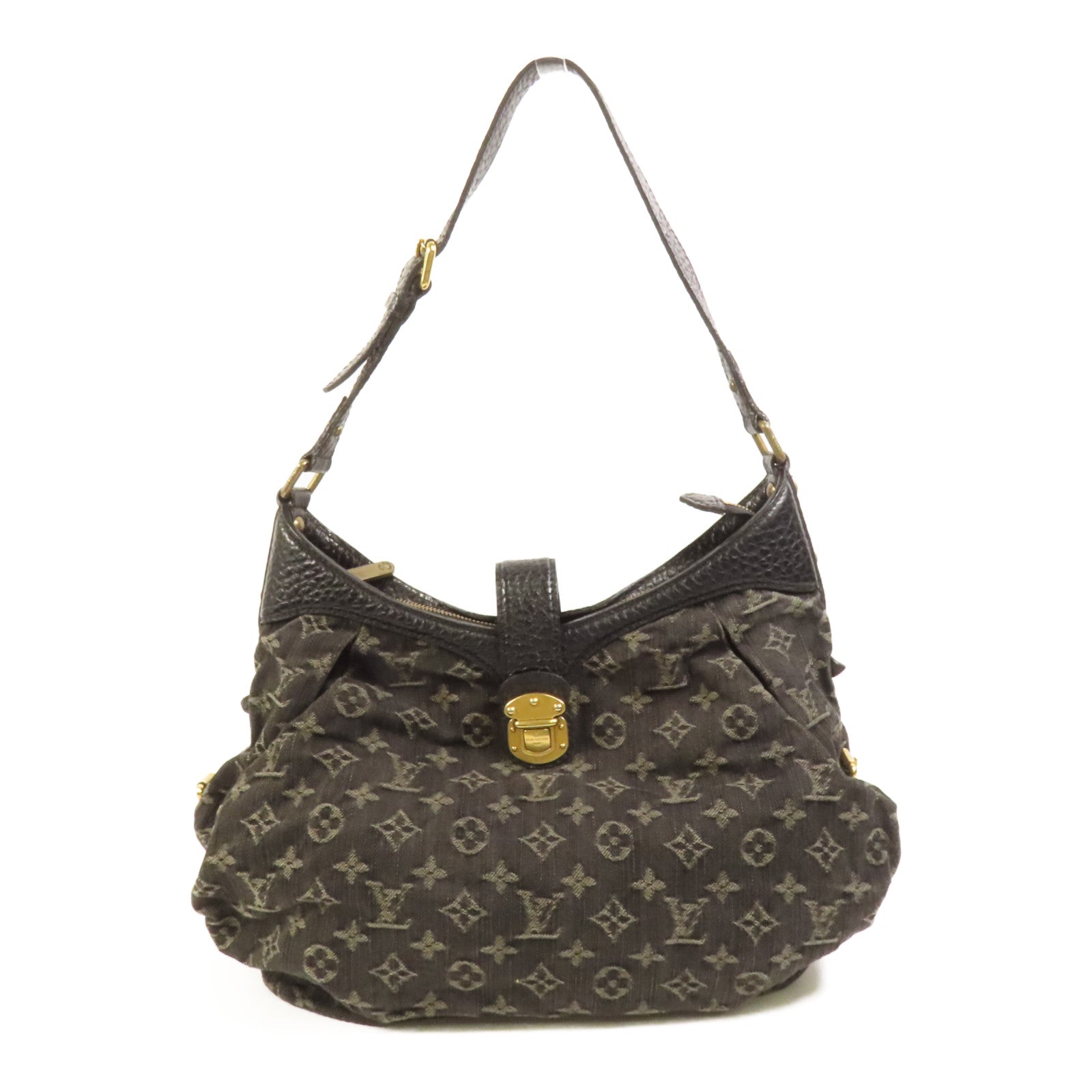 LOUIS VUITTON Monogram Denim Slightly XS金扣肩背袋