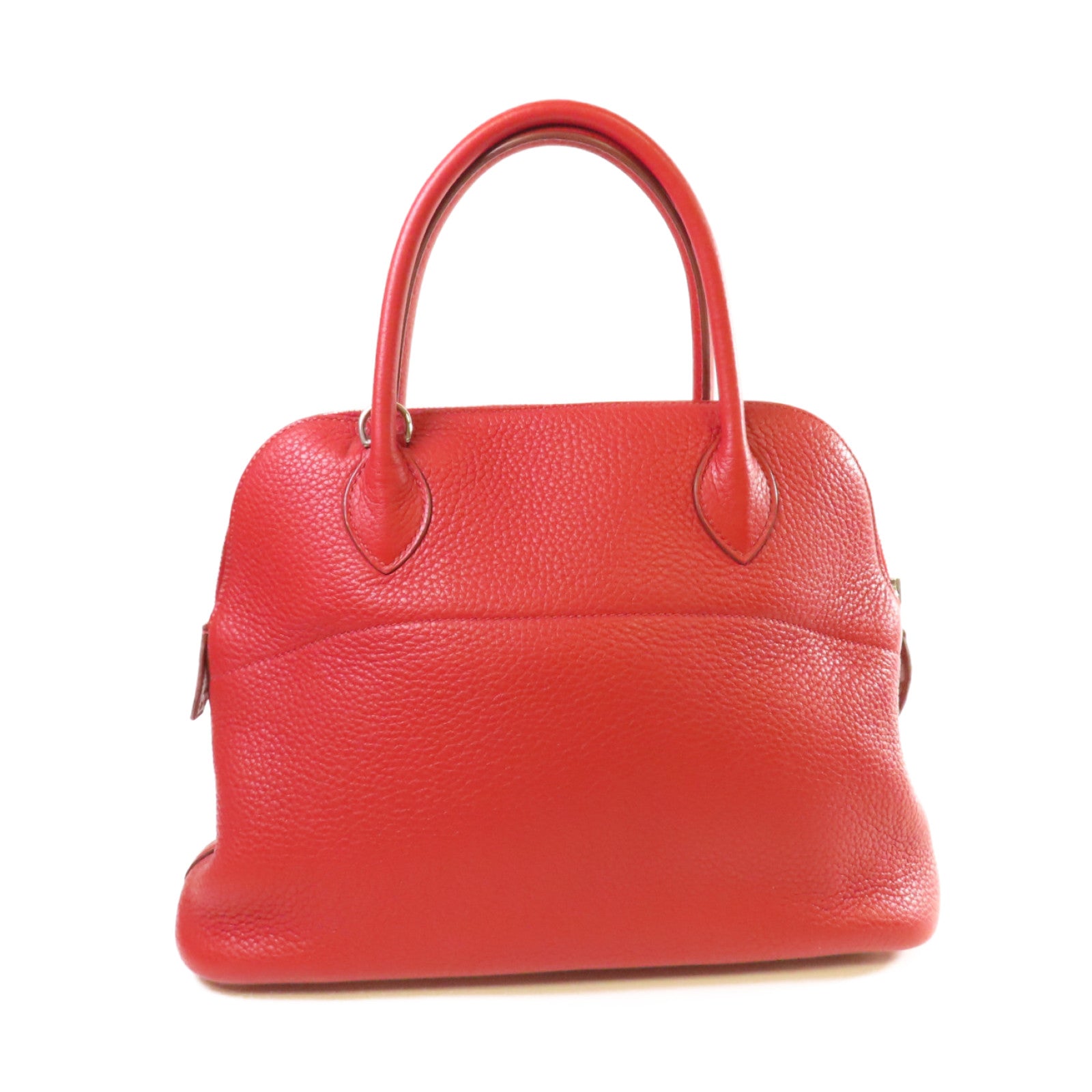 HERMES Clemence皮革Bolide 31 2Way Shoulder Bag銀扣手挽肩背兩用袋Q5  Rouge Casaque/卡薩克紅色
