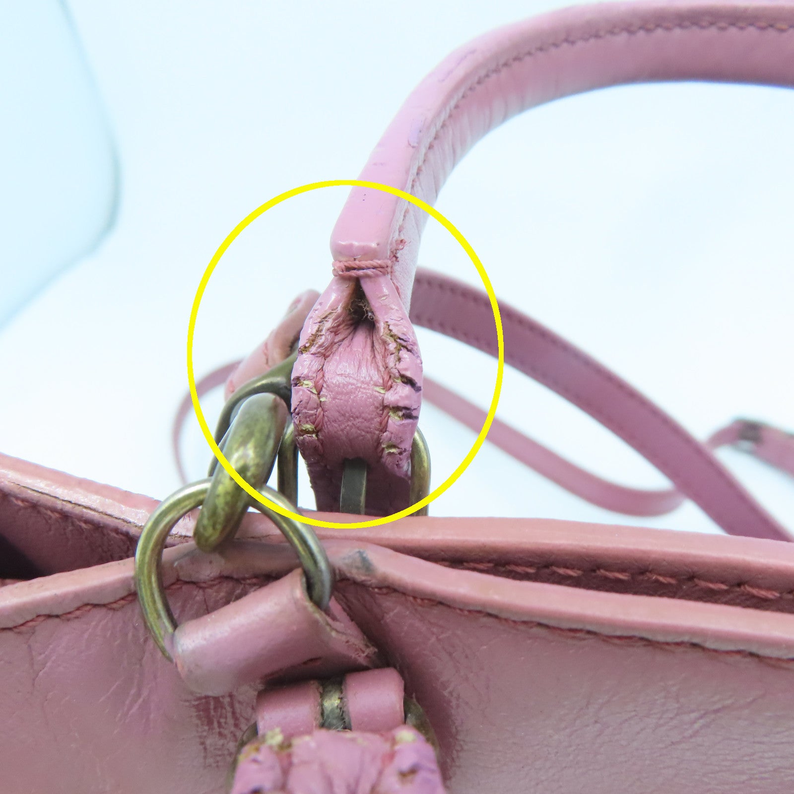 BALENCIAGA 【清倉大減價】羊皮皮革Papier Mini金扣手挽肩背兩用袋粉紅色